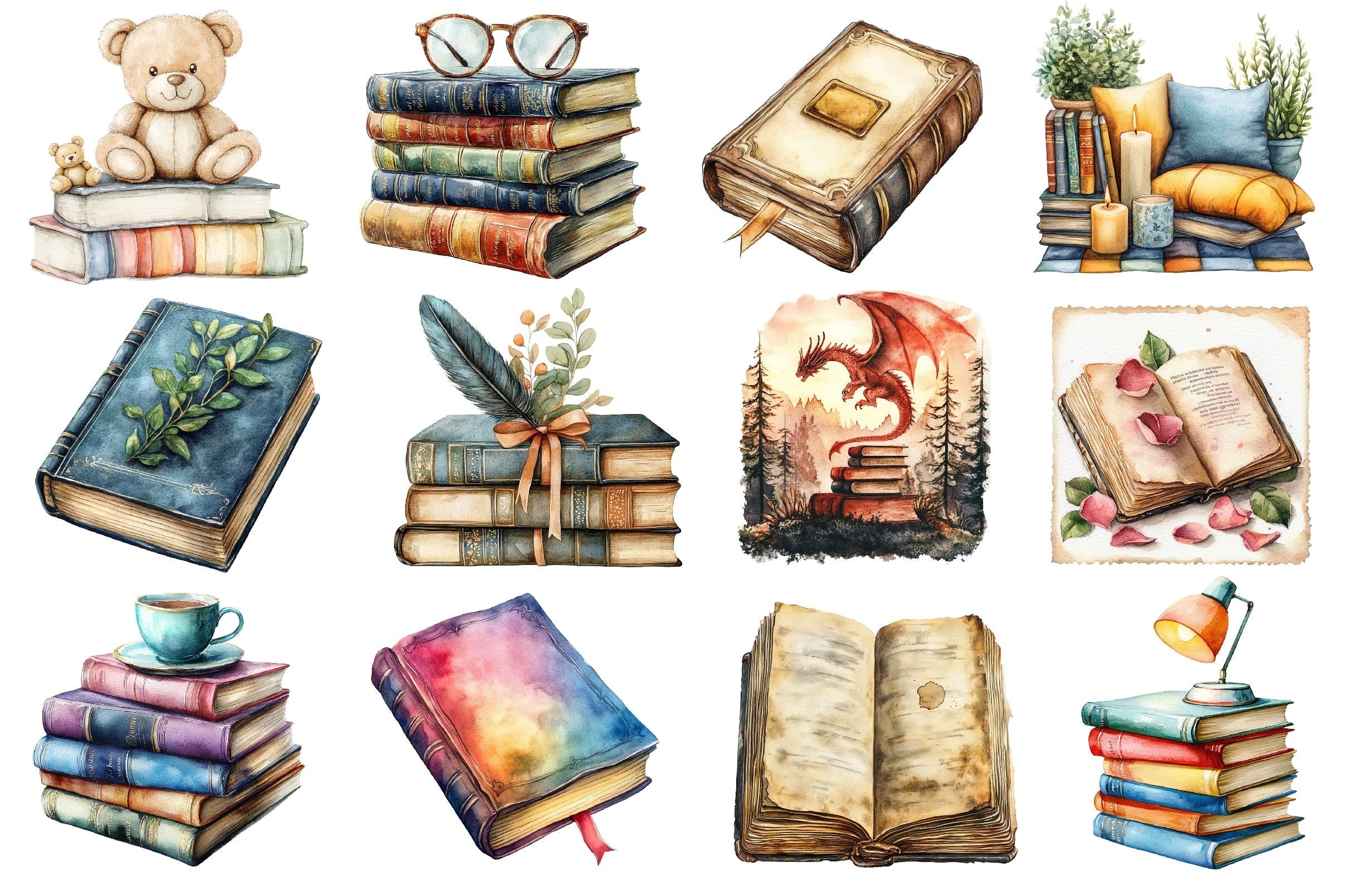 Reading Books Clipart Bundle 2