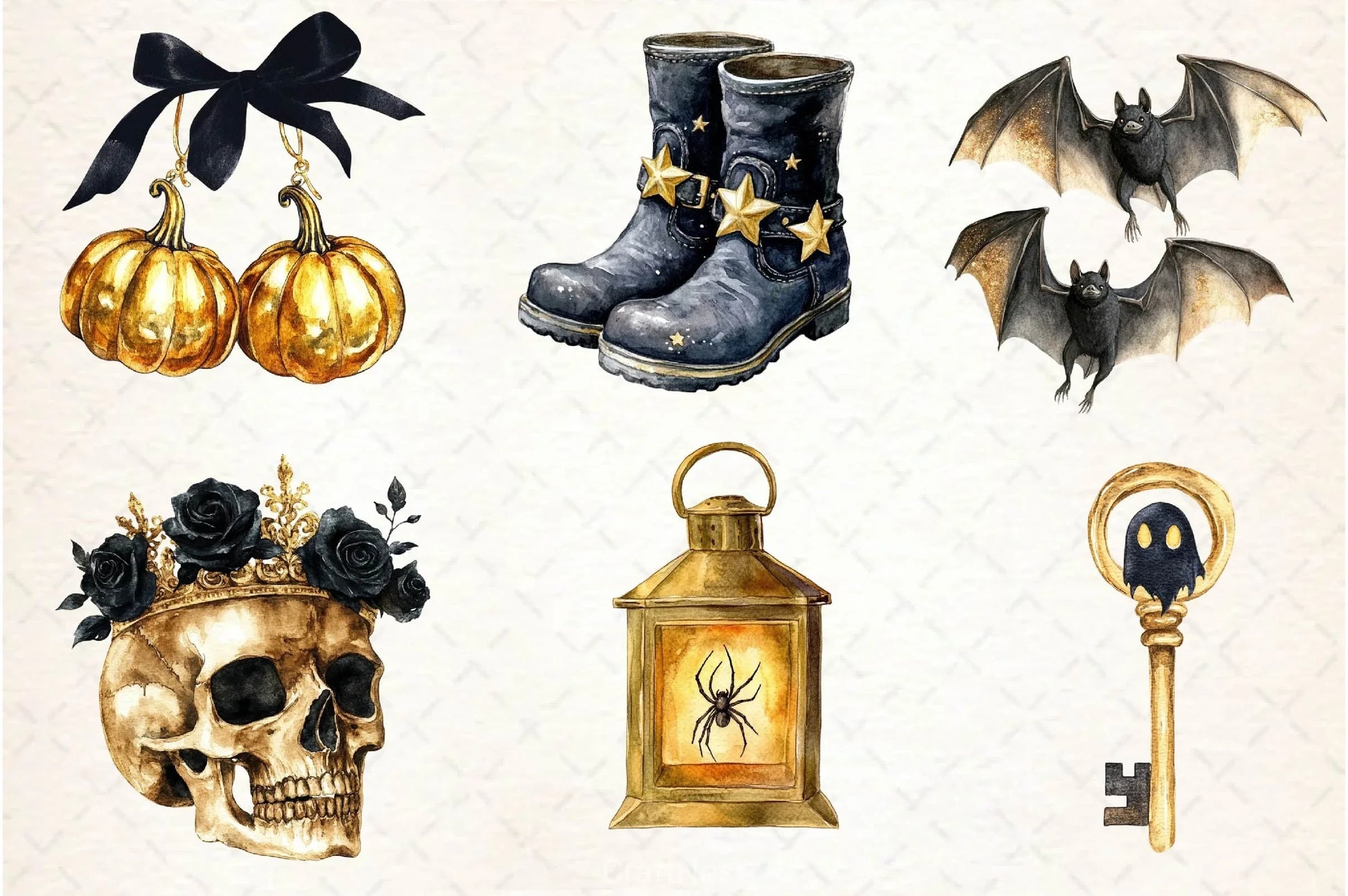 Luxury Black And Gold Halloween Clipart Bundle - CraftNest - Digital Crafting and Art