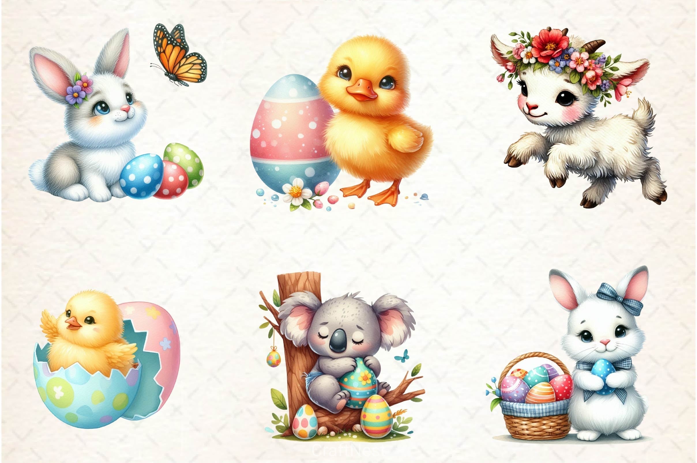 Easter Animals Clipart Bundle 2