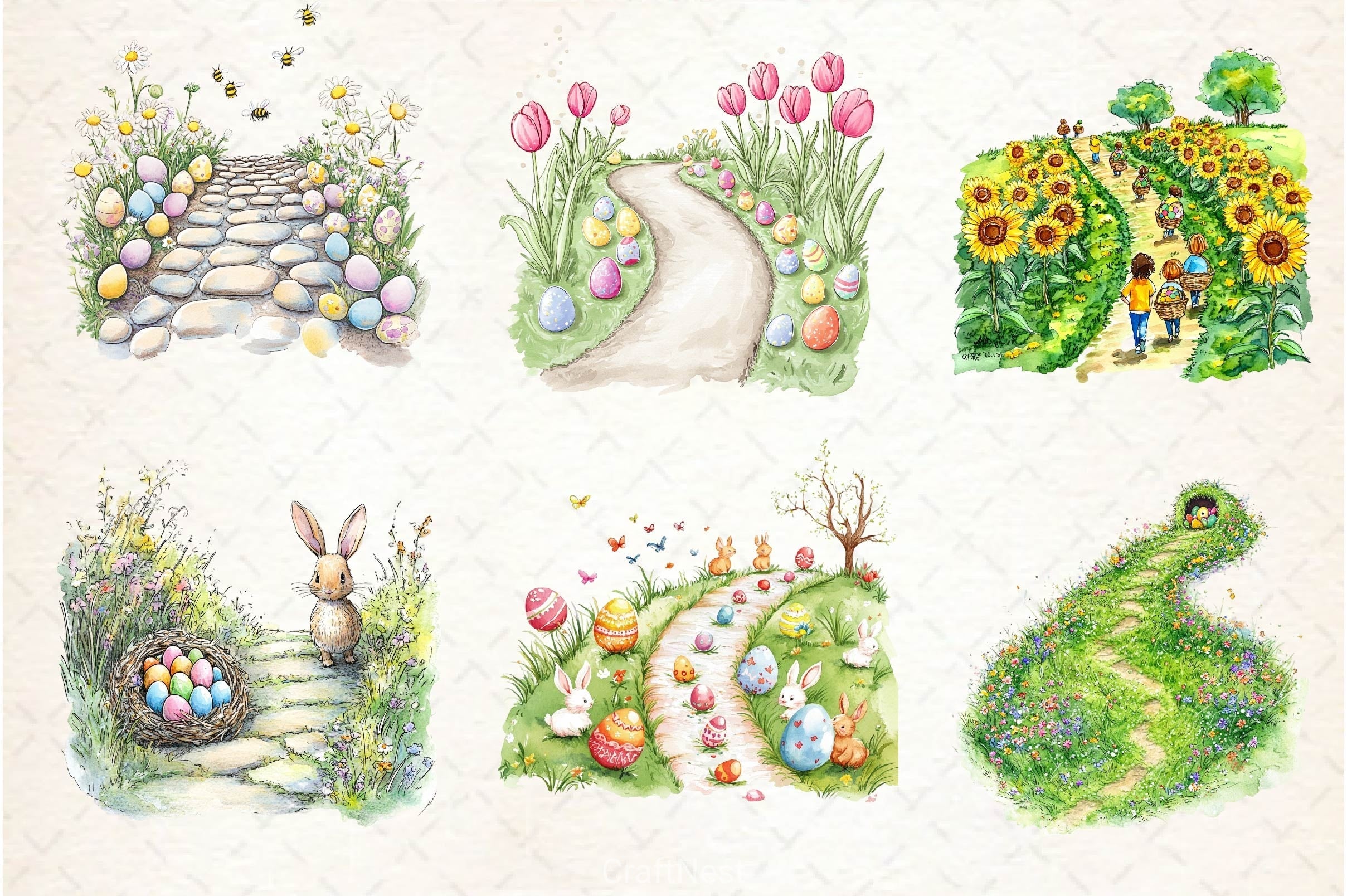 Spring Easter Path Clipart Bundle 2