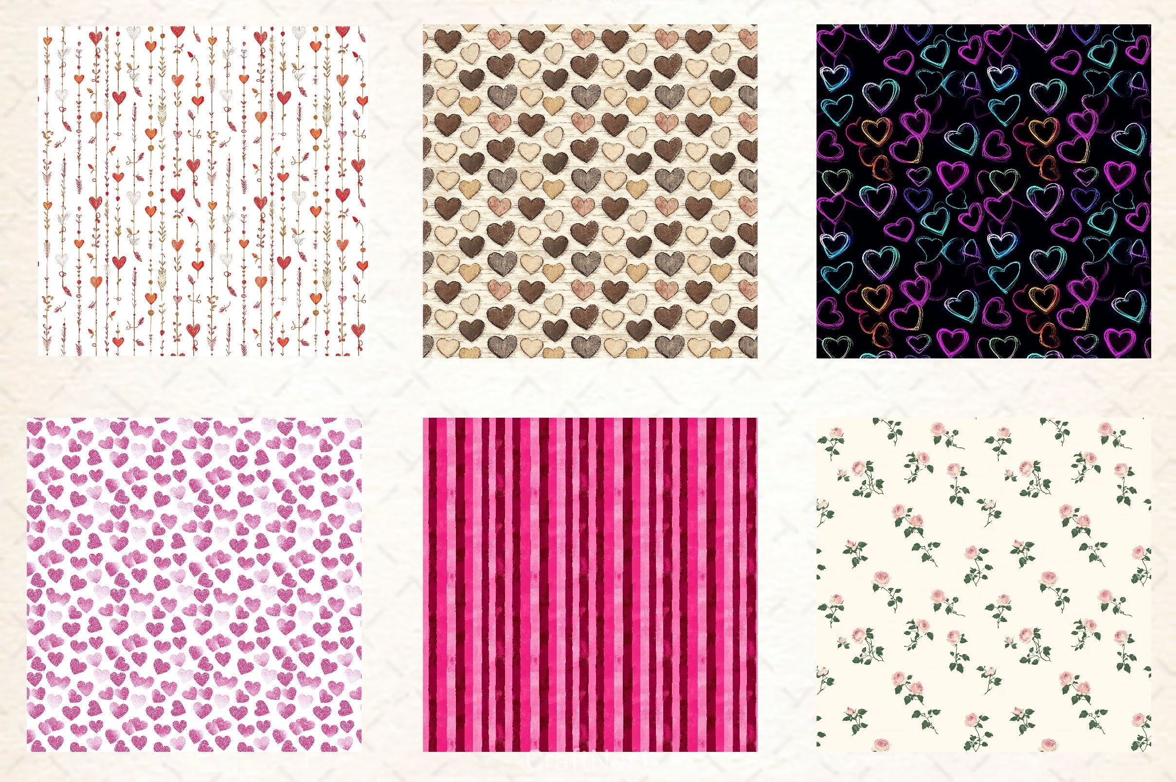 Valentines Day Seamless Pattern Digital Paper