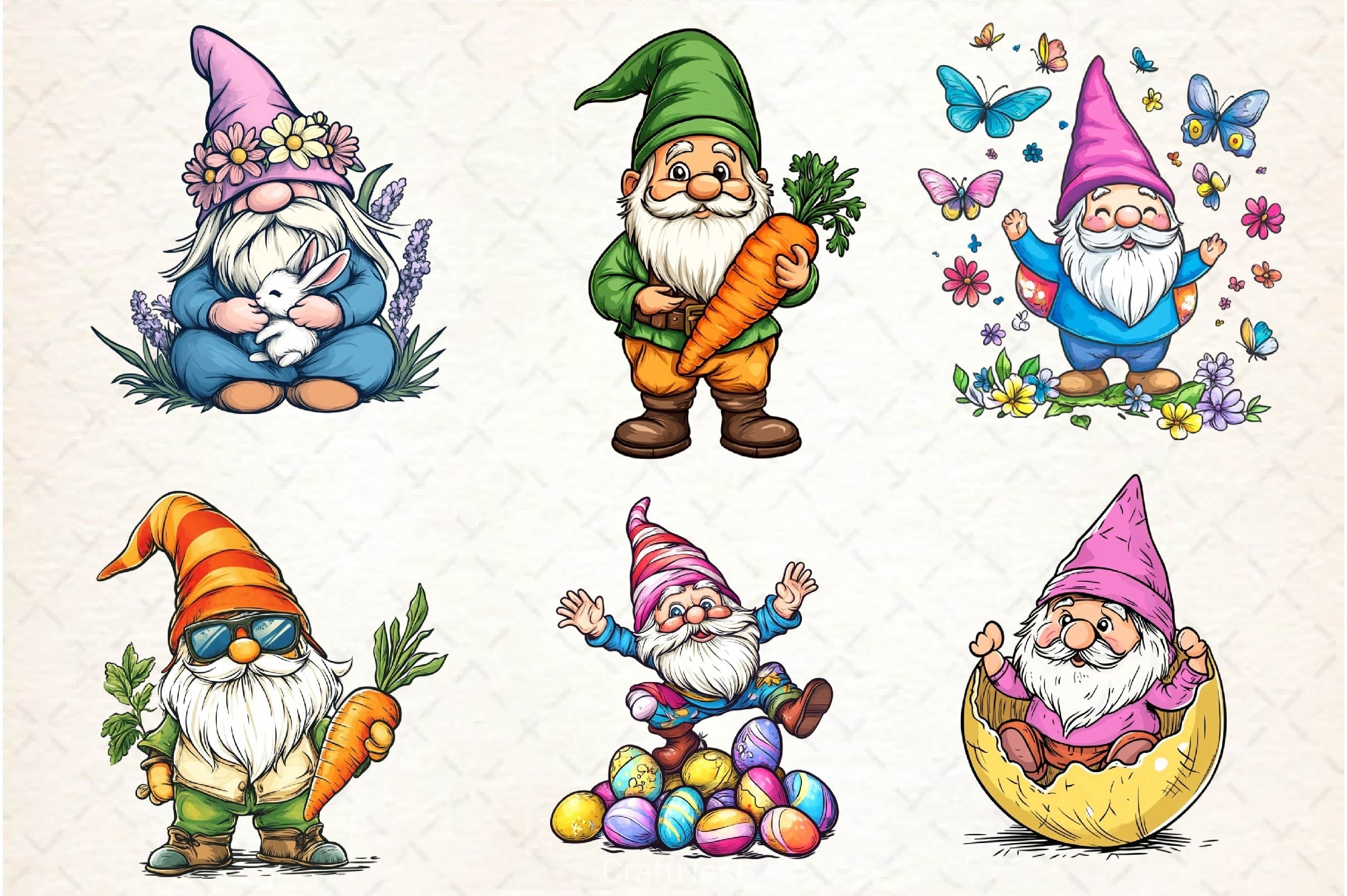 Easter Gnome Clipart Bundle 10