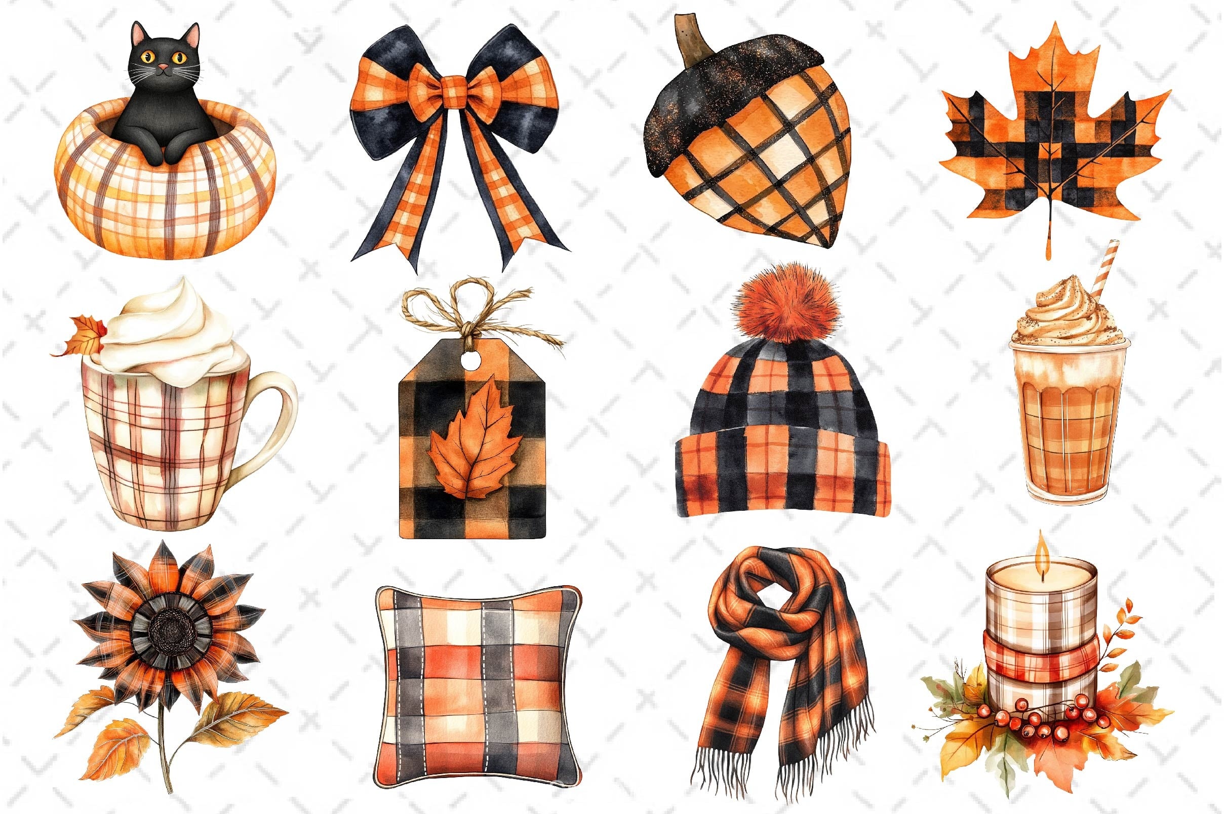 Plaid Autumn Clipart Bundle 2