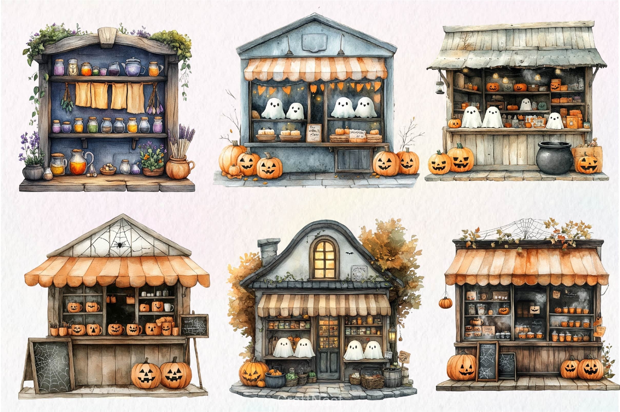 Halloween Storefront Clipart Bundle 1