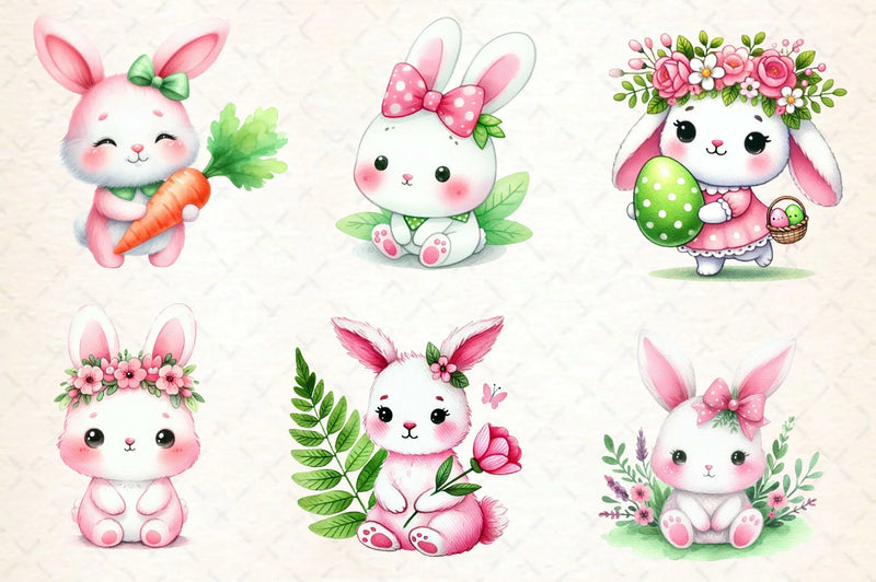 Cute Easter Bunny Clipart Bundle 9 - CraftNest - Digital Crafting and Art