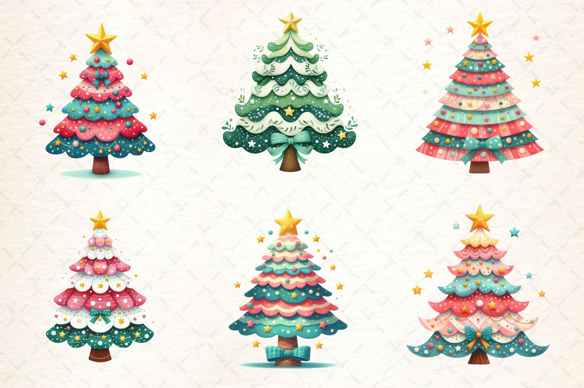 Christmas Tree Clipart Bundle 14