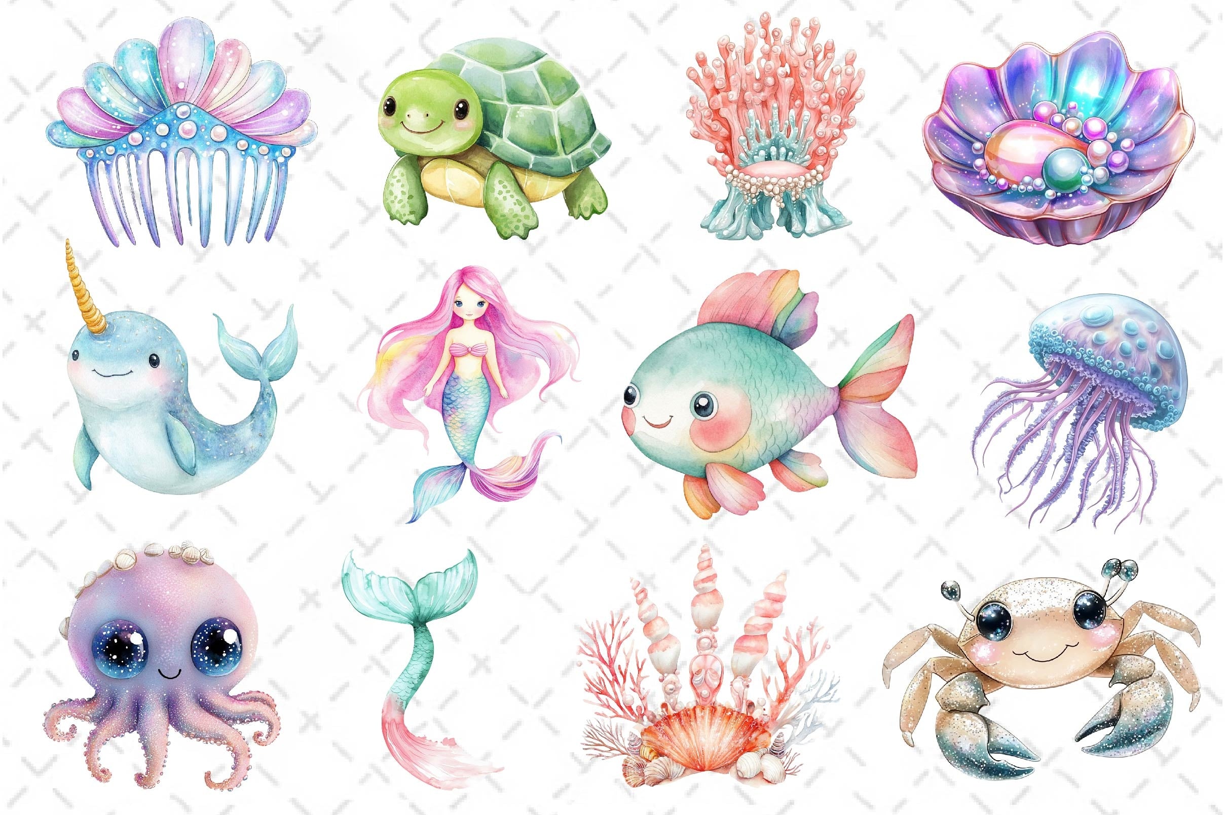 Little Mermaid Under The Sea Clipart Bundle 2