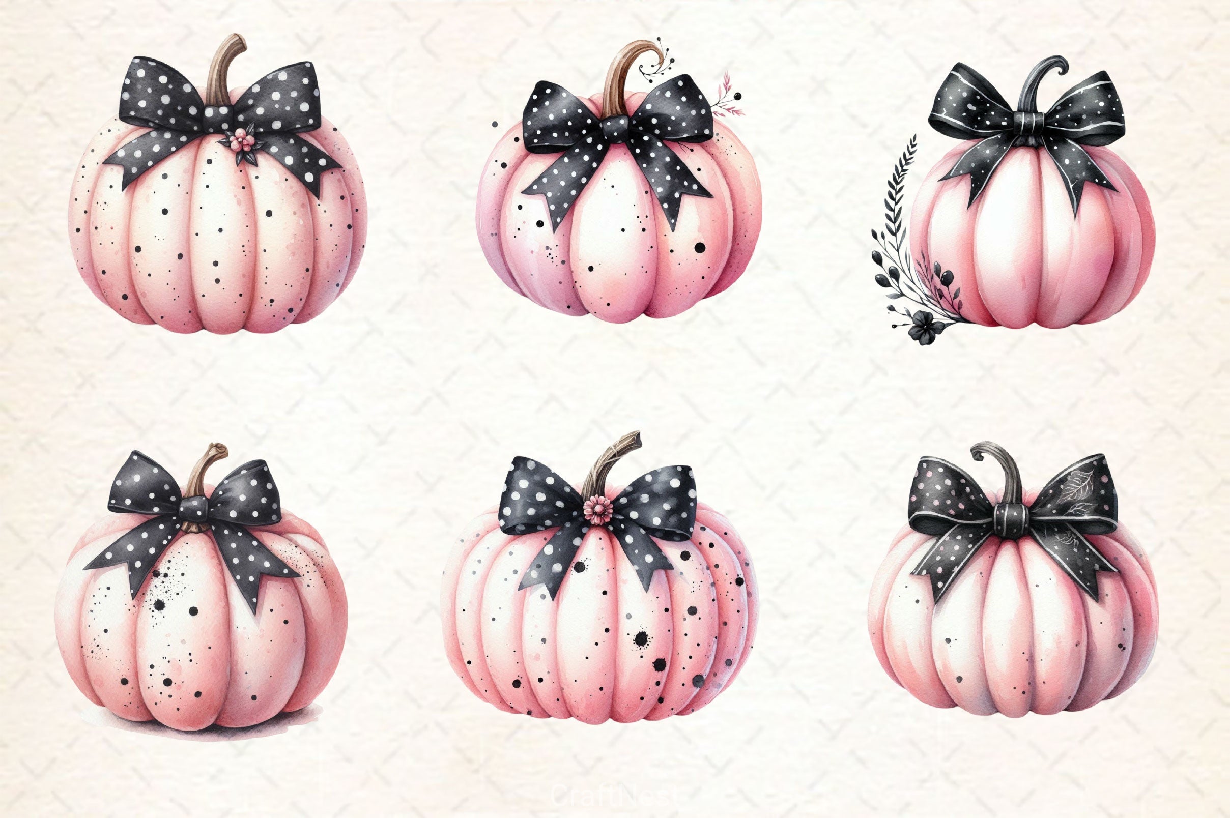 Pink Pumpkin Clipart Bundle 1