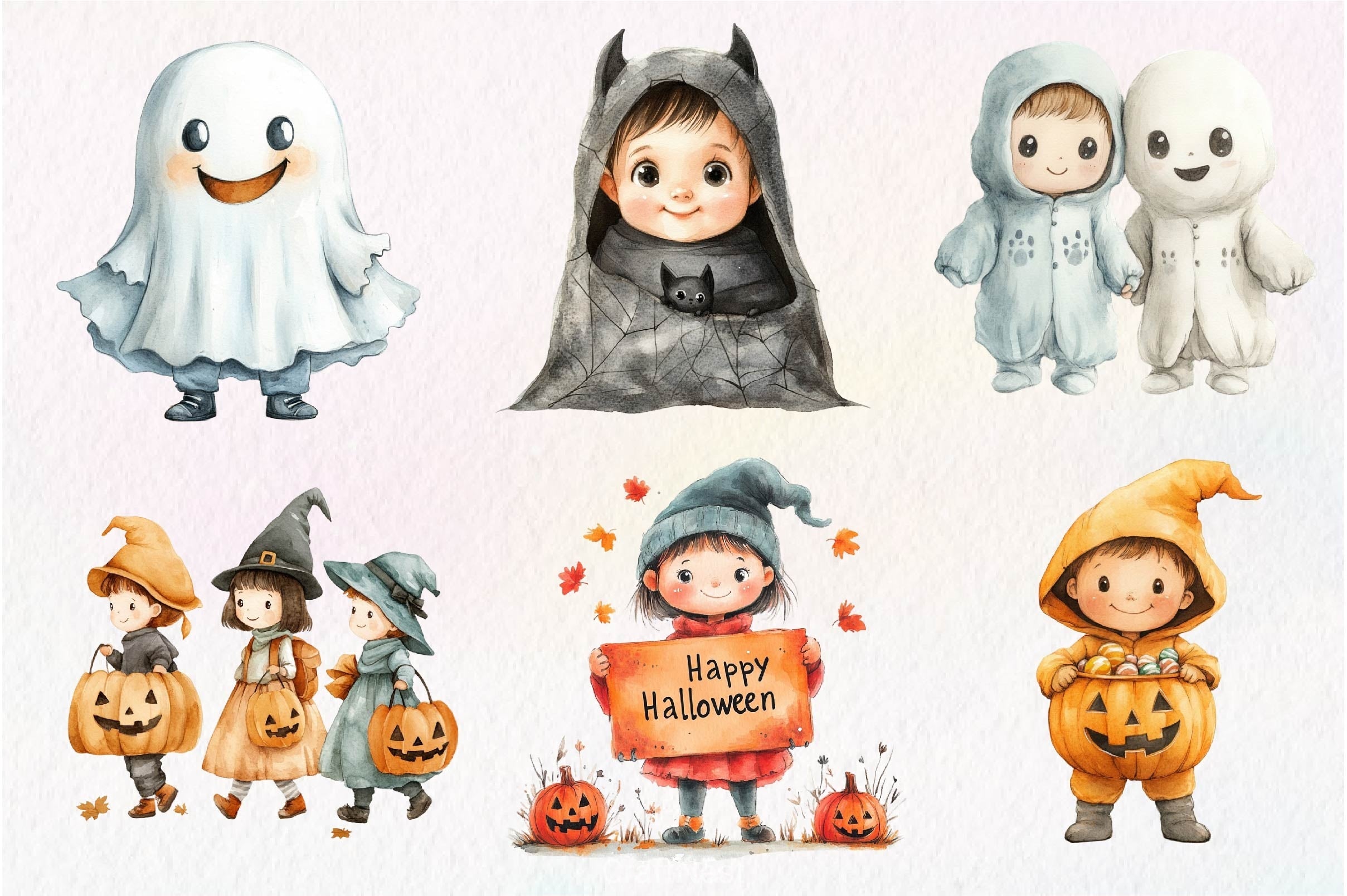 Kid Halloween Clipart Bundle