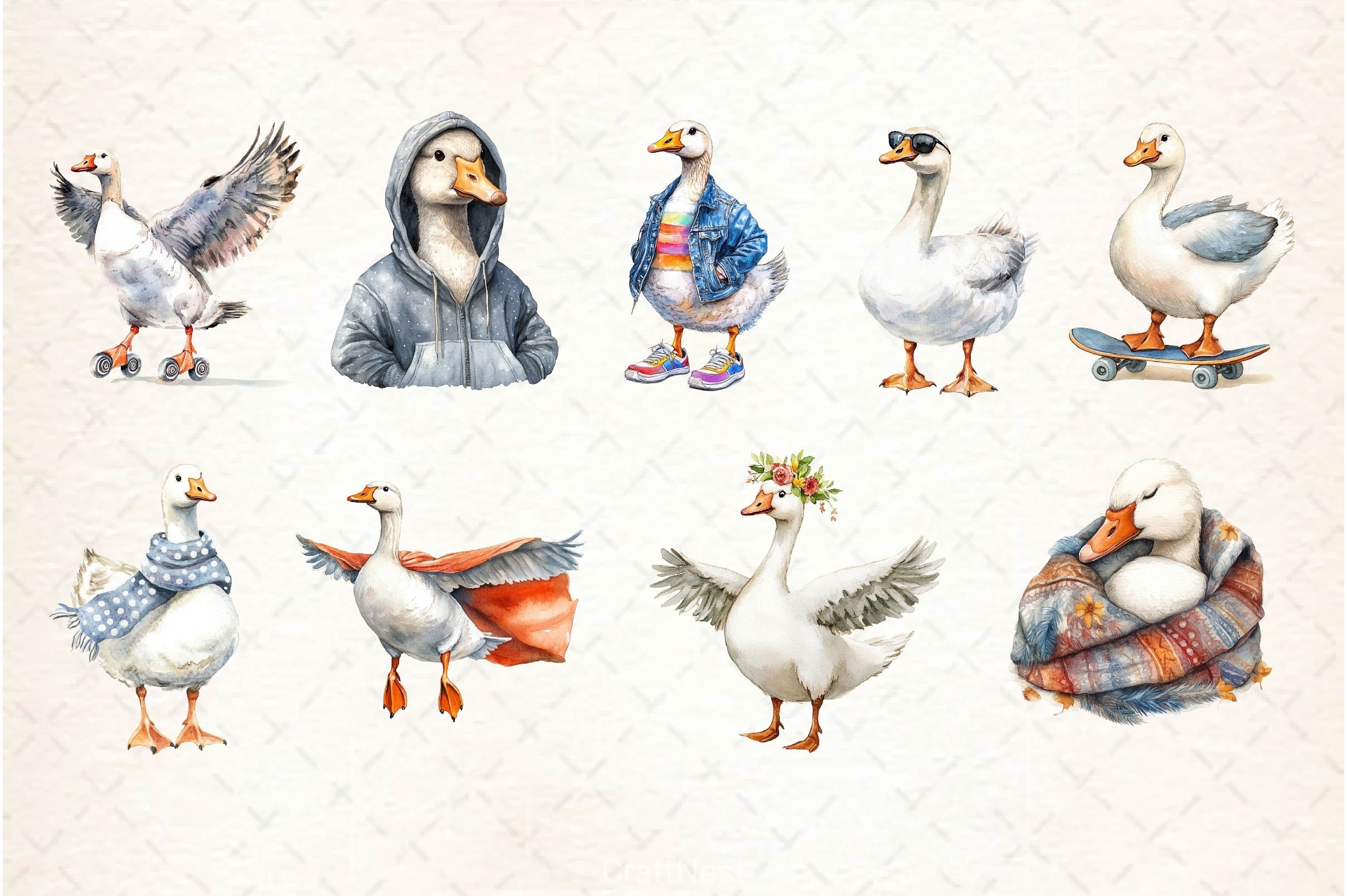 Silly Goose Clipart Bundle 4