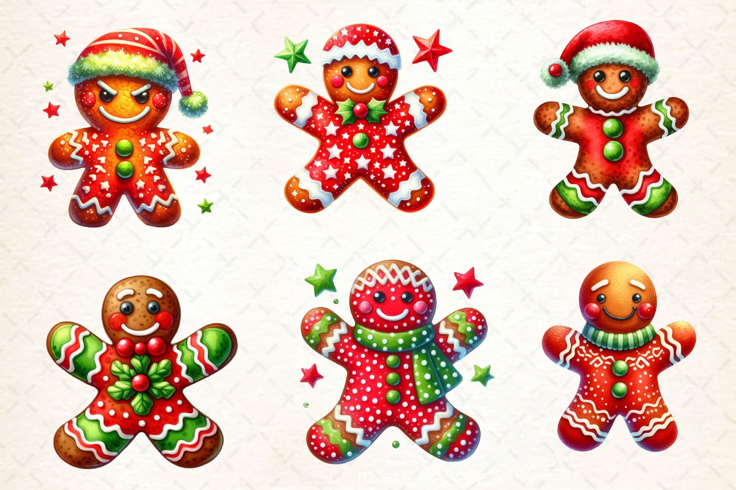 Funny Gingerbread Man Clipart Bundle