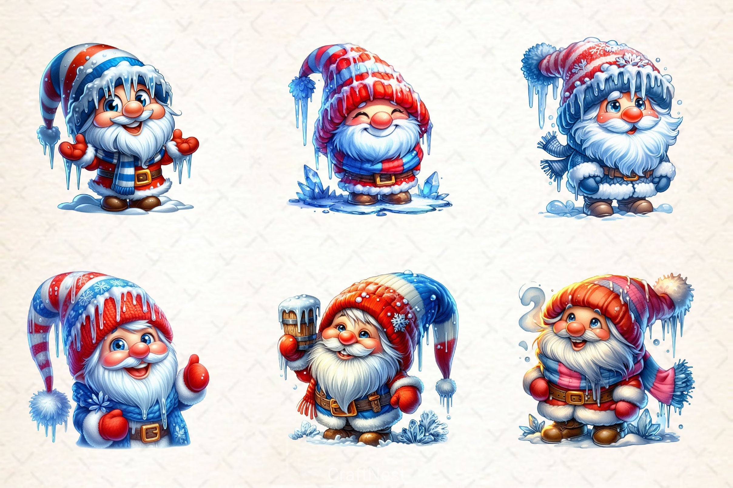 Christmas Icing Gnome Clipart Bundle