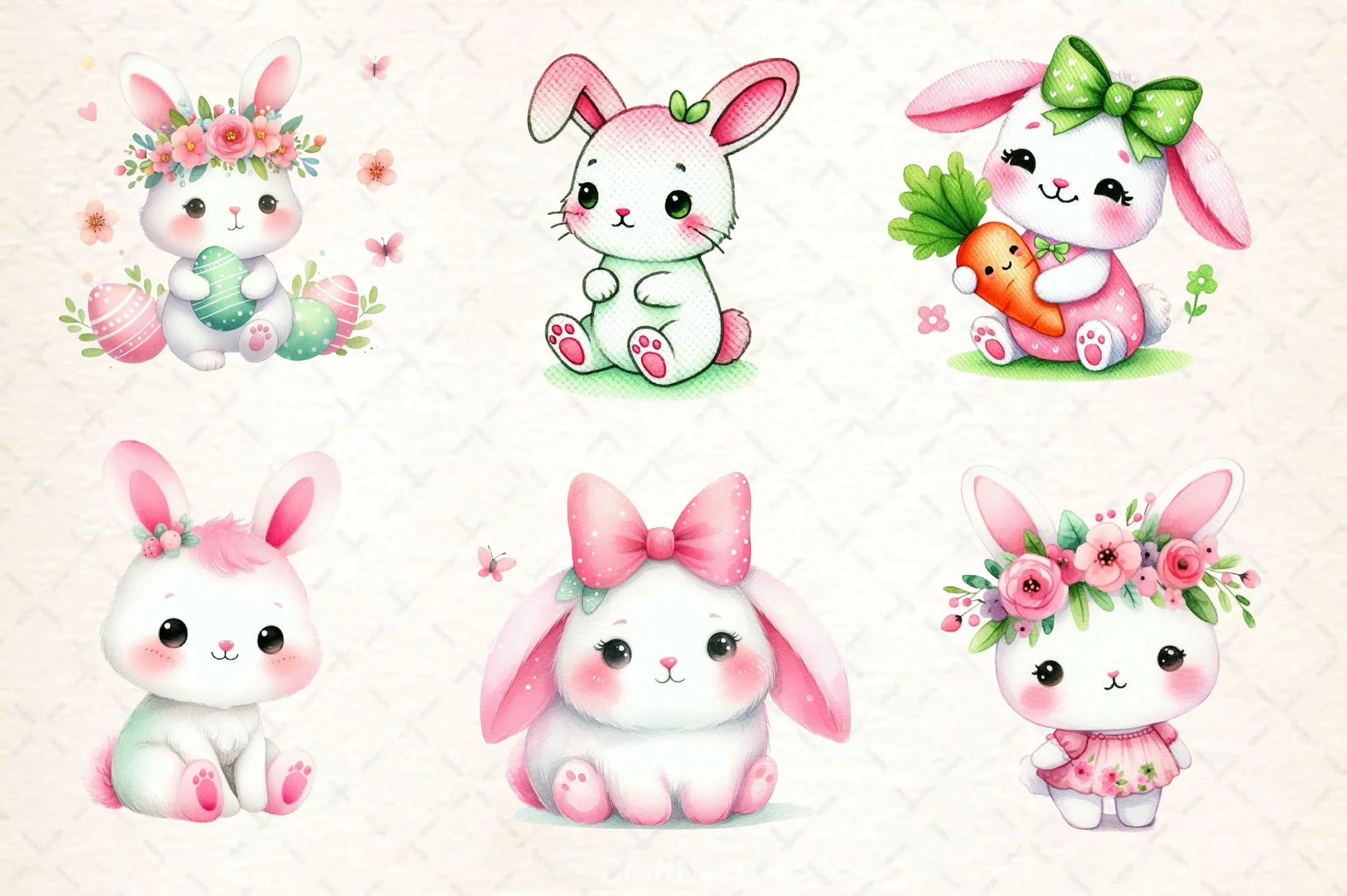 Cute Easter Bunny Clipart Bundle 9 - CraftNest - Digital Crafting and Art