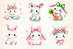 Cute Easter Bunny Clipart Bundle 9 - CraftNest - Digital Crafting and Art