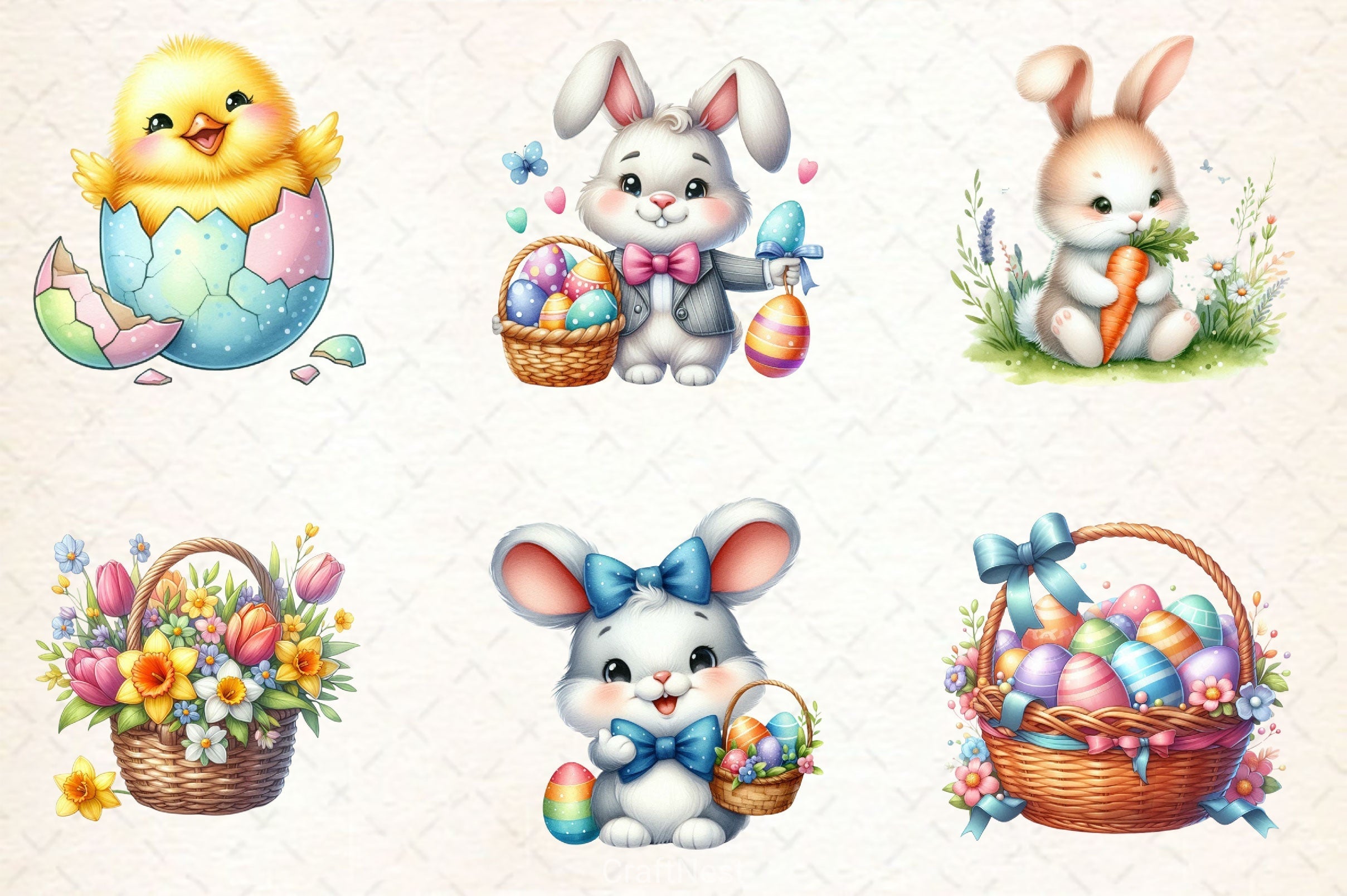 Cute Easter Day Clipart Bundle 2