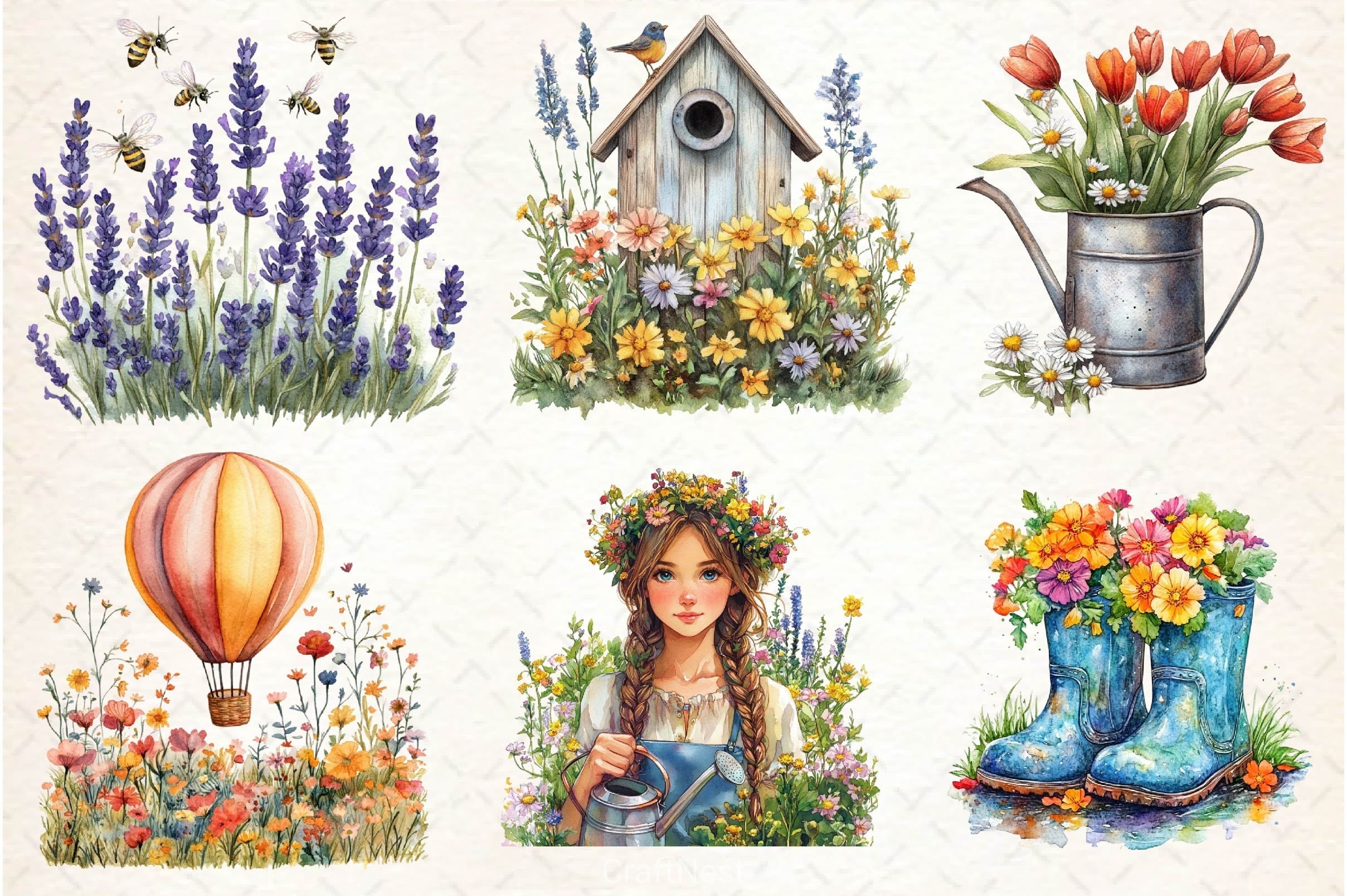 Spring Aesthetic Clipart Bundle