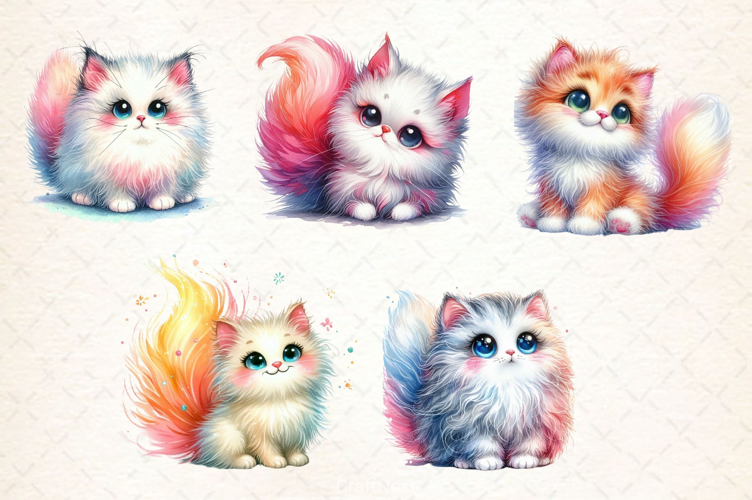 Cute Cat Clipart Bundle 3