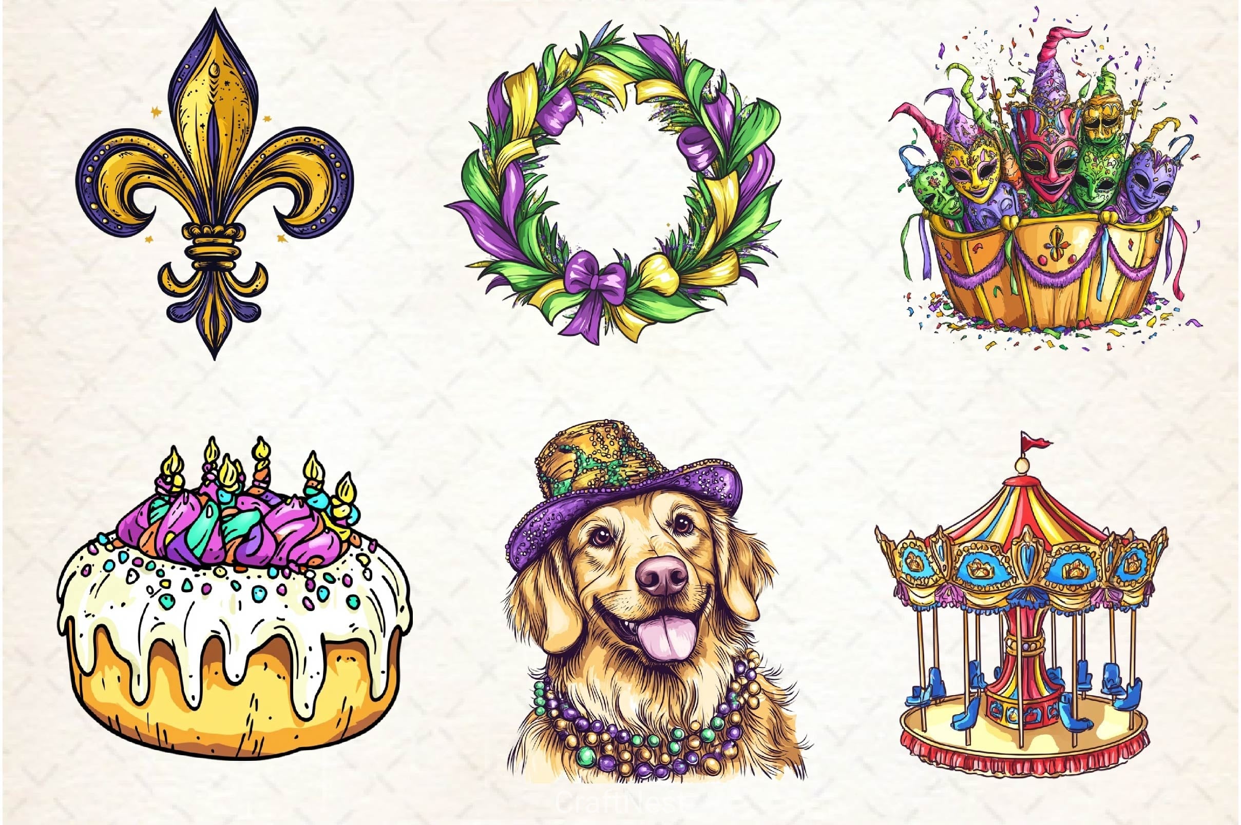 Mardi Gras Clipart Bundle 8
