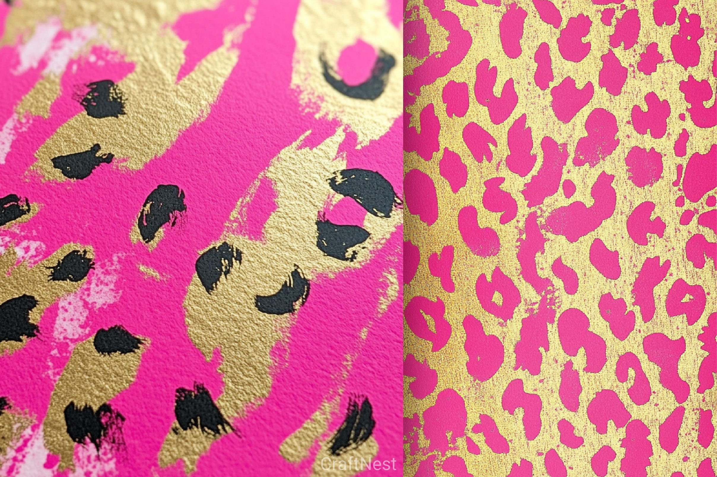 Pink And Gold Leopard Digital Paper