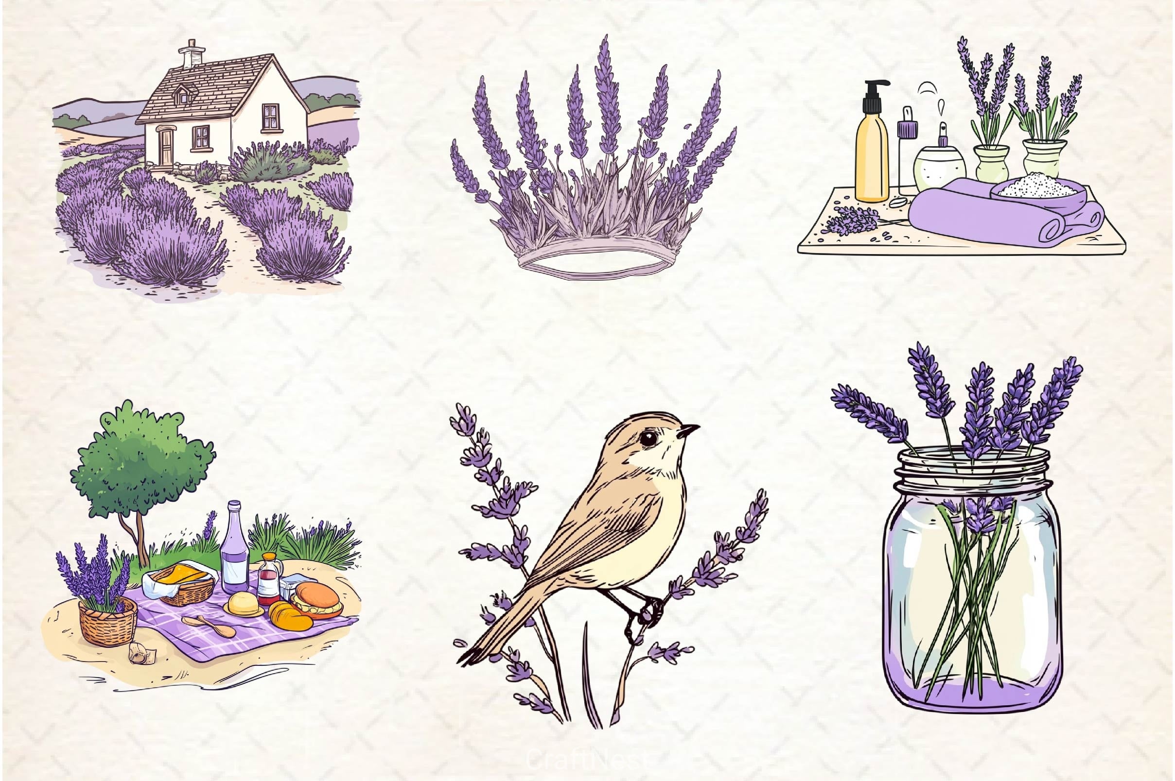 Lavender Spring Clipart Bundle 2