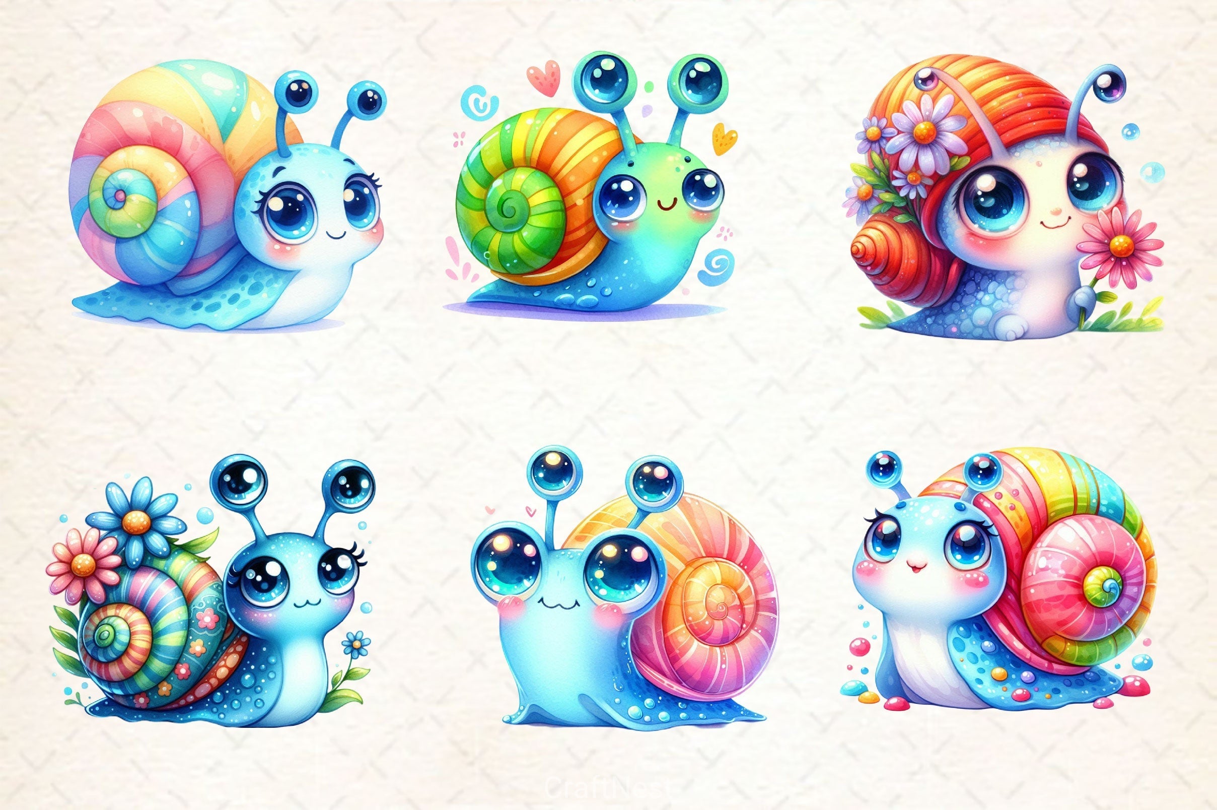 Cute Snail Clipart Bundle 3