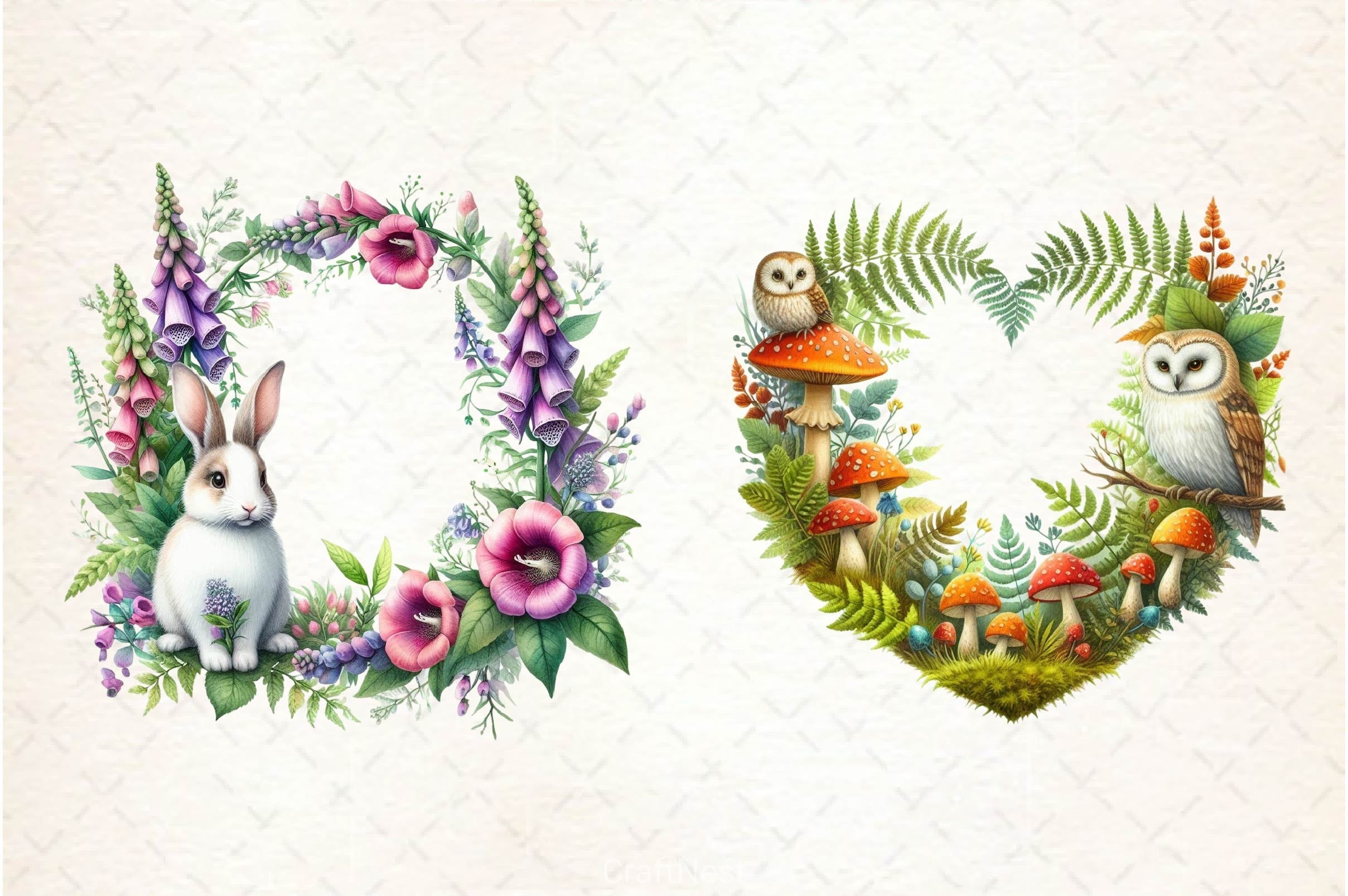 Woodland Forest Animals Frame Clipart Bundle 2