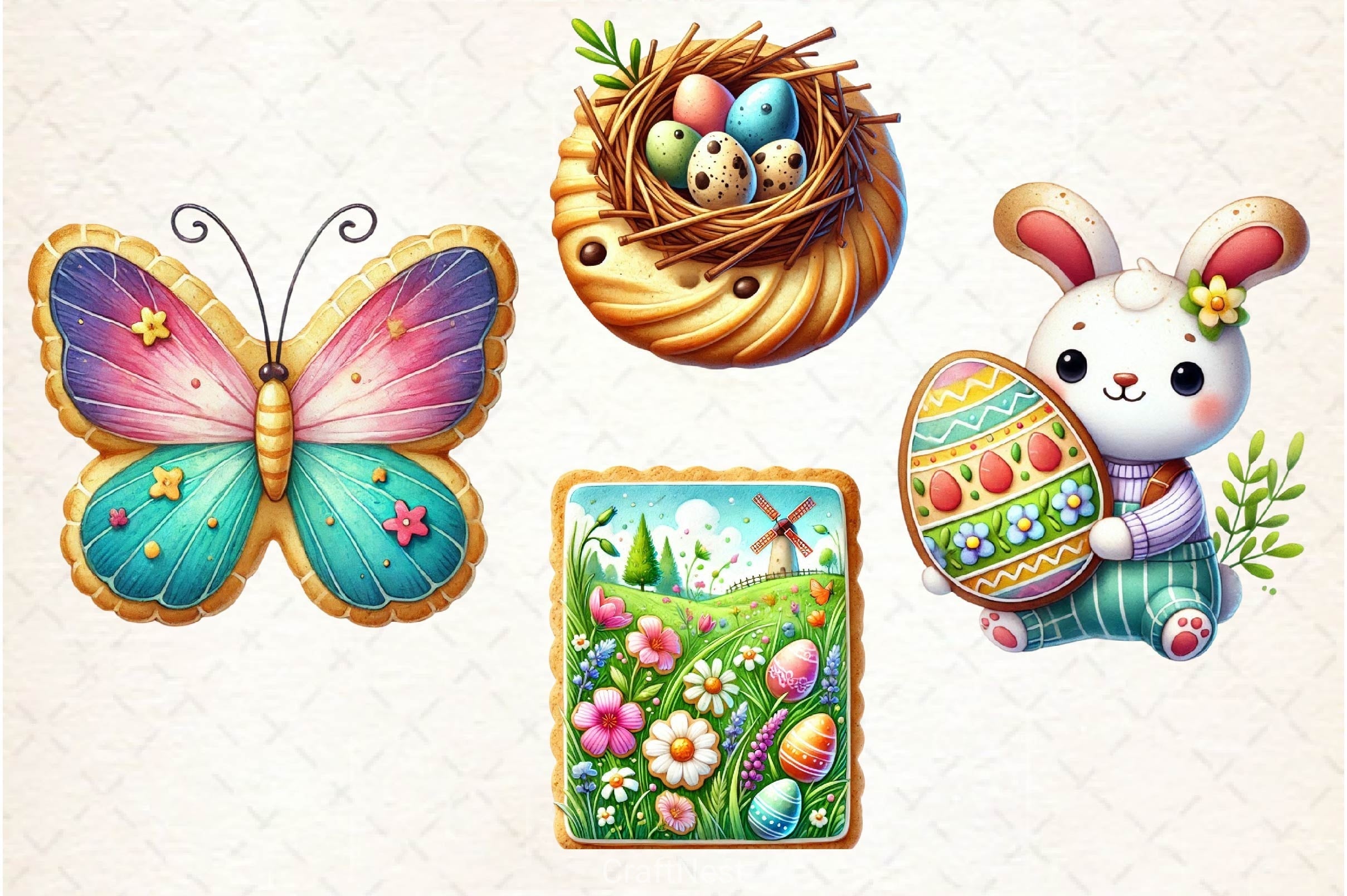 Easter Biscuits Clipart Bundle