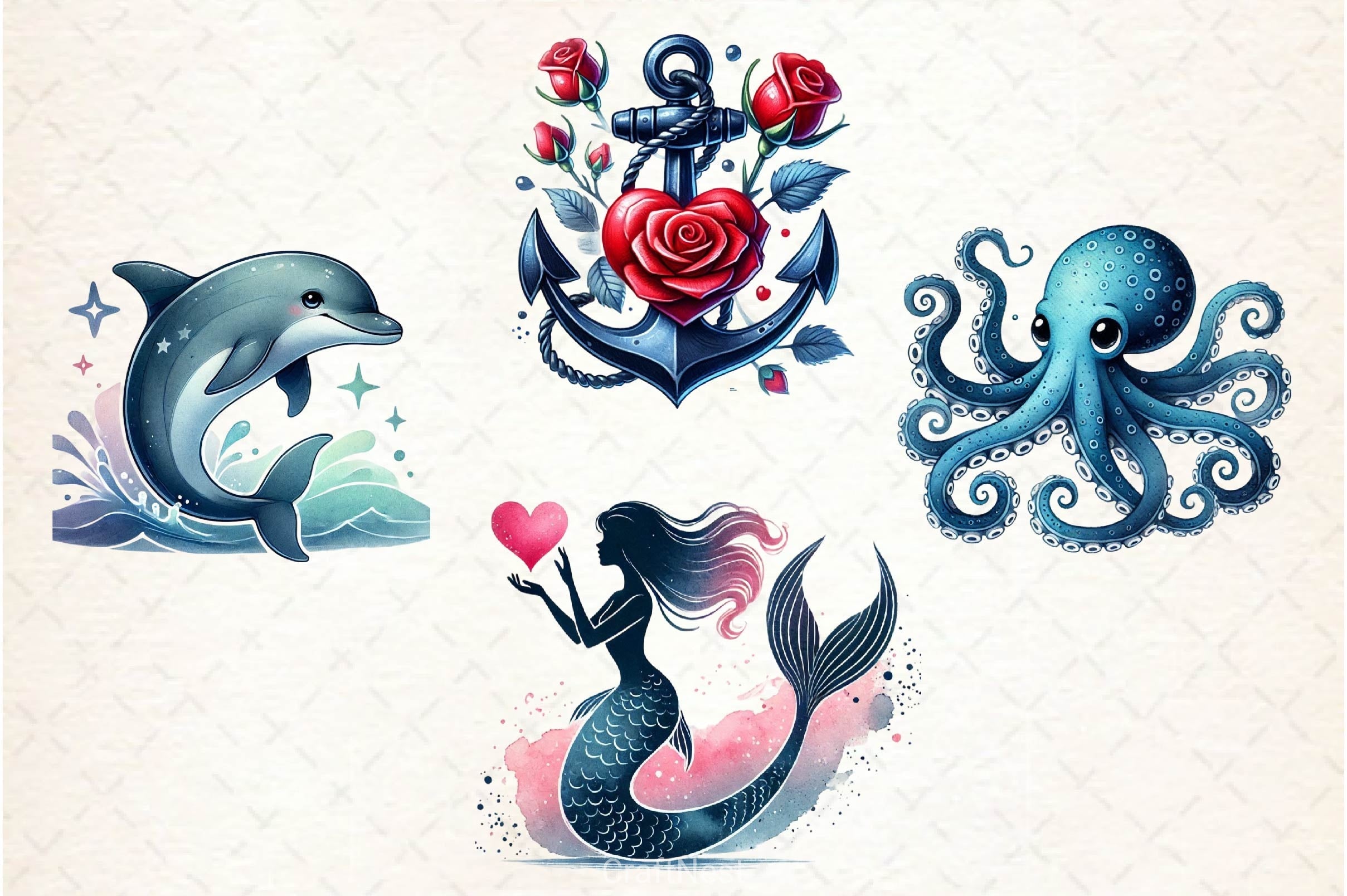 Navy Valentine Clipart Bundle