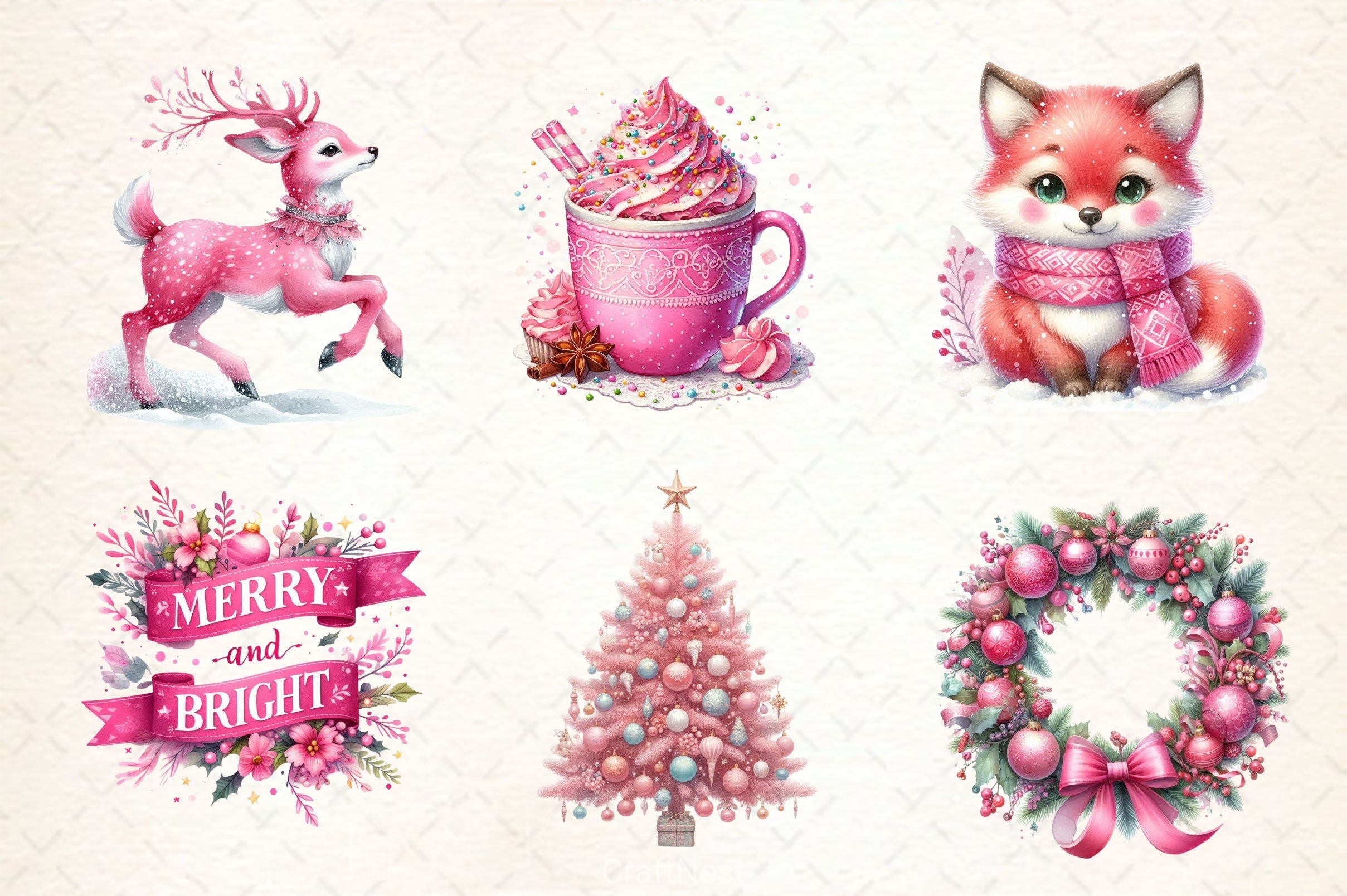 Retro Christmas Clipart Bundle 2