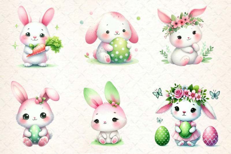 Cute Easter Bunny Clipart Bundle 9 - CraftNest - Digital Crafting and Art