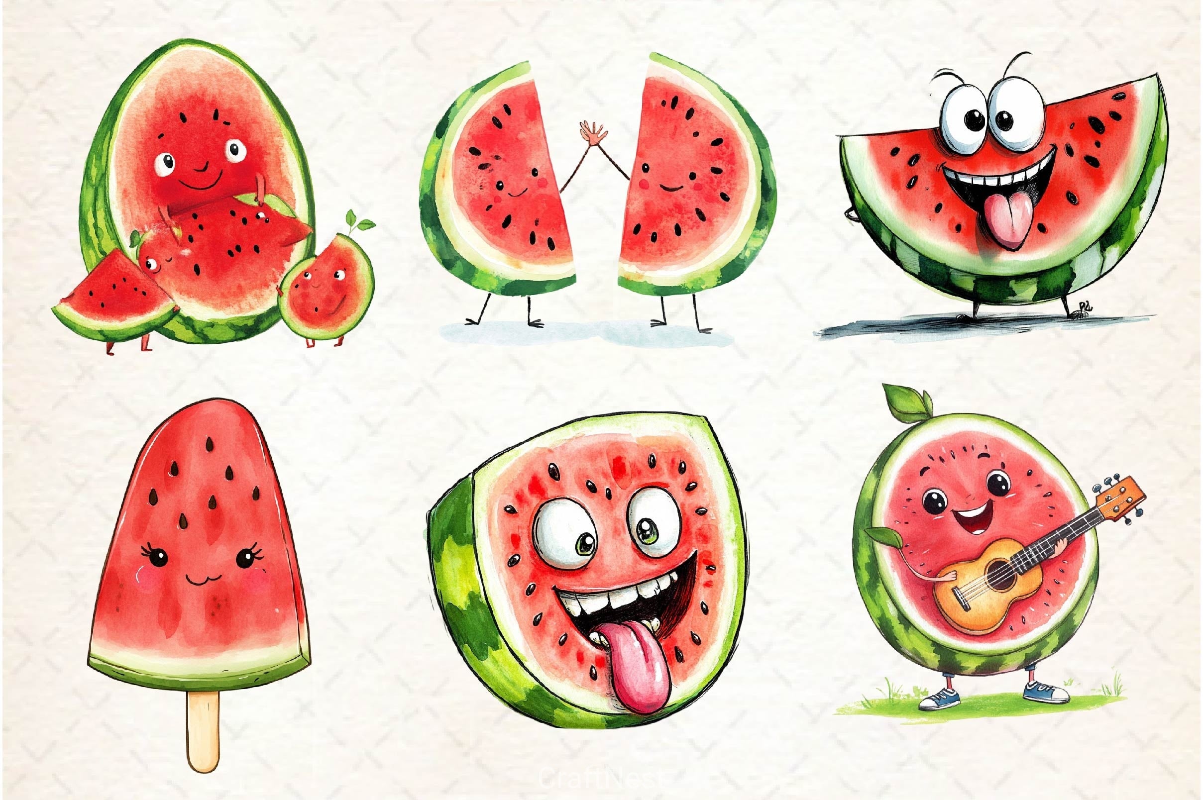 Summer Watermelon Clipart Bundle 6