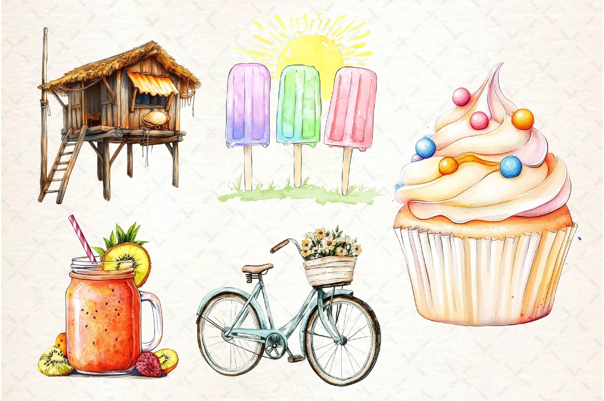 Creamy Summer Clipart Bundle 2