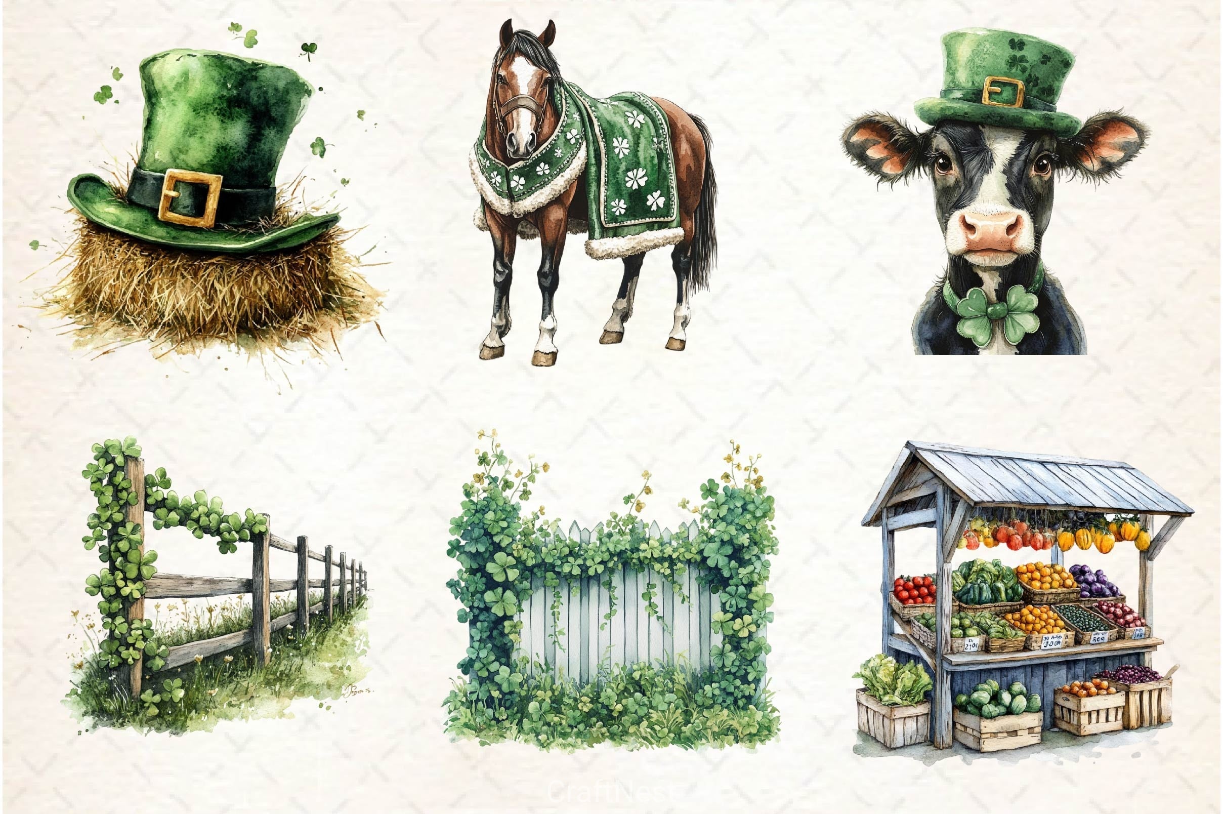St Patricks Day Farm Clipart Bundle 3