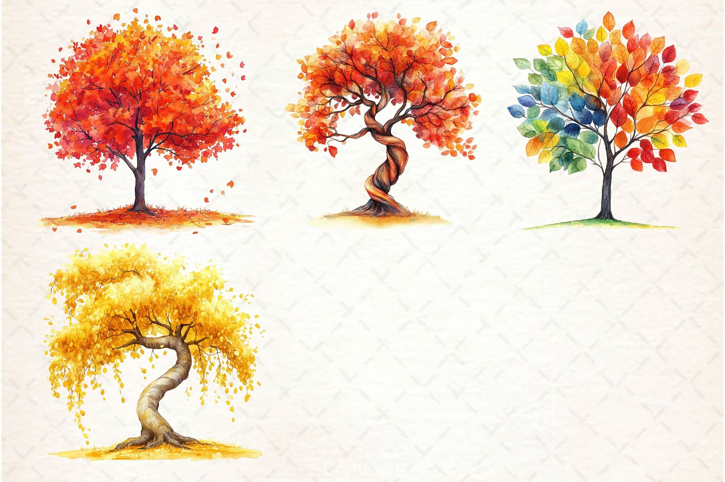 Autumn Trees Clipart Bundle 2