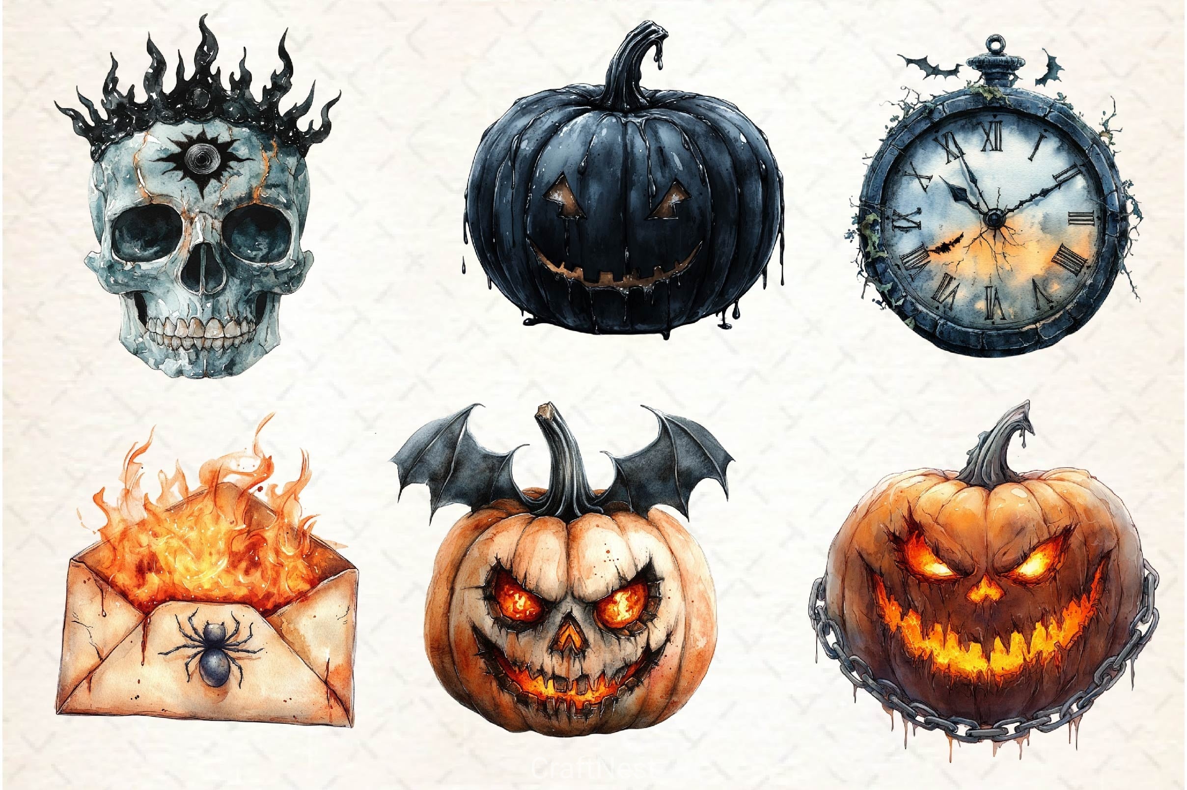 Dark Halloween Clipart Bundle 5