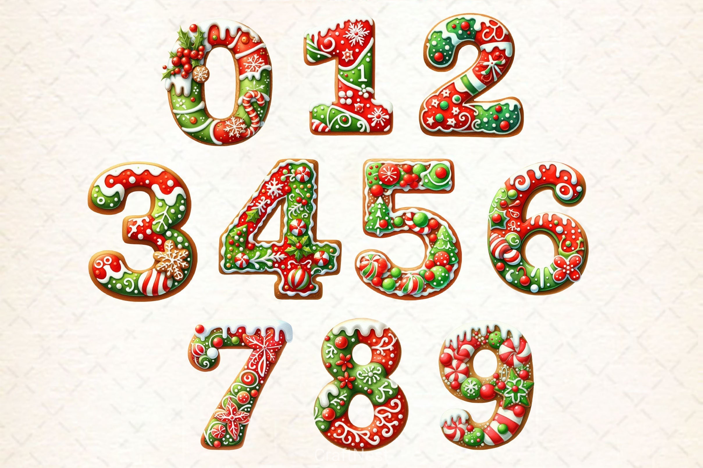 Christmas Gingerbread Alphabet Clipart Bundle
