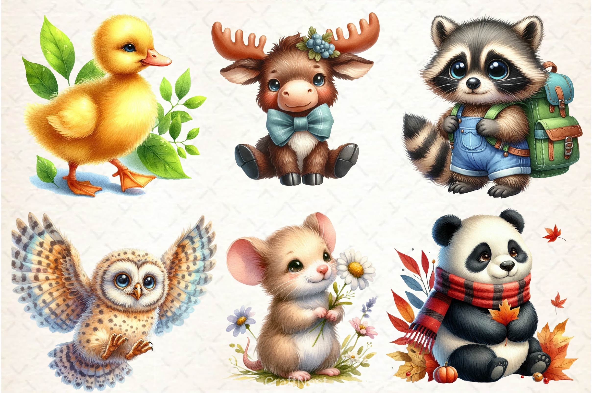 Woodland Animals Cute Baby Animals Clipart Bundle 2