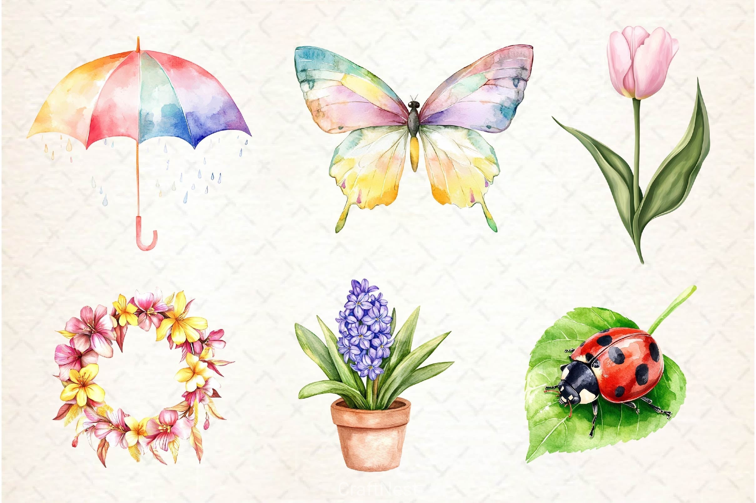 Spring Seasonal Elements Clipart Bundle