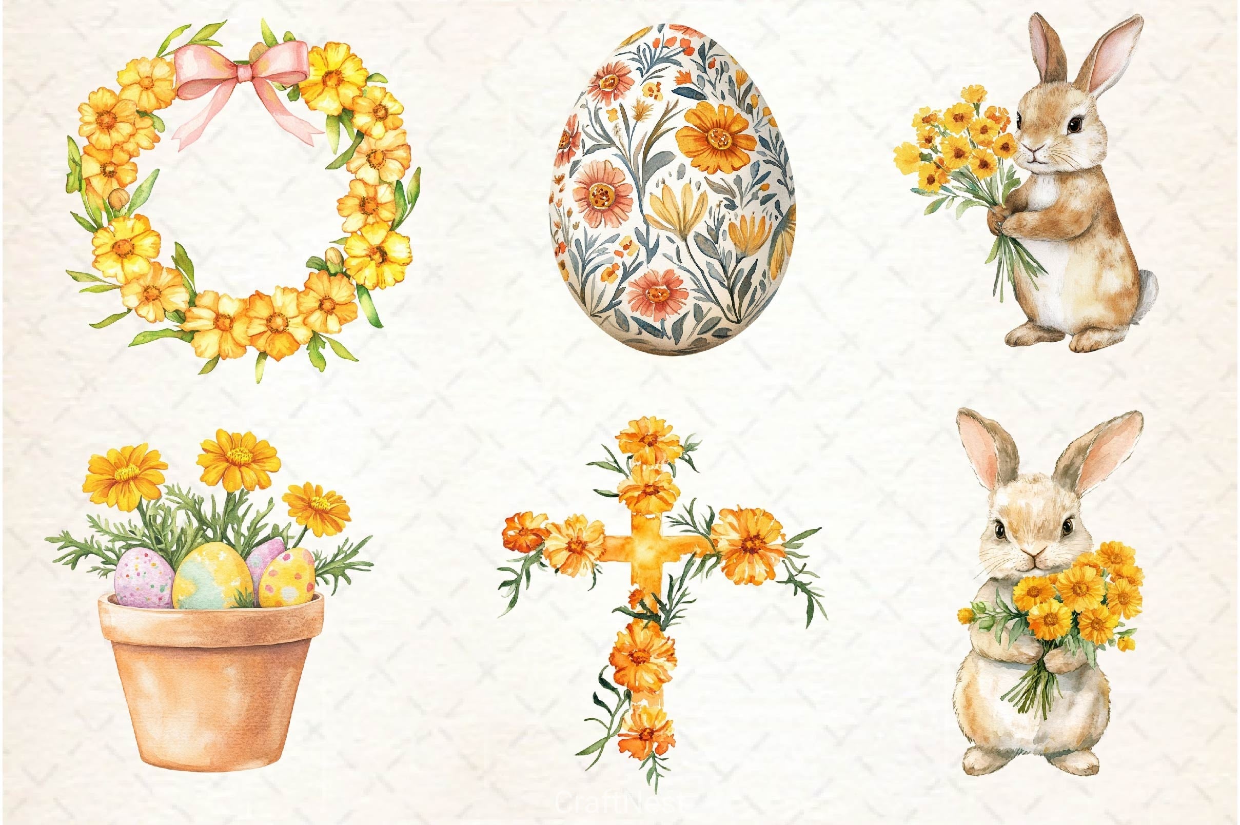 Marigold Easter Clipart Bundle 2