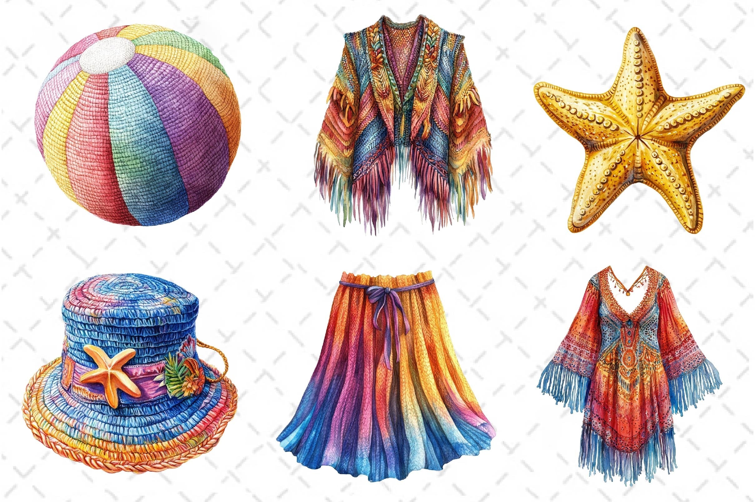 Crochet Summer Clipart Bundle