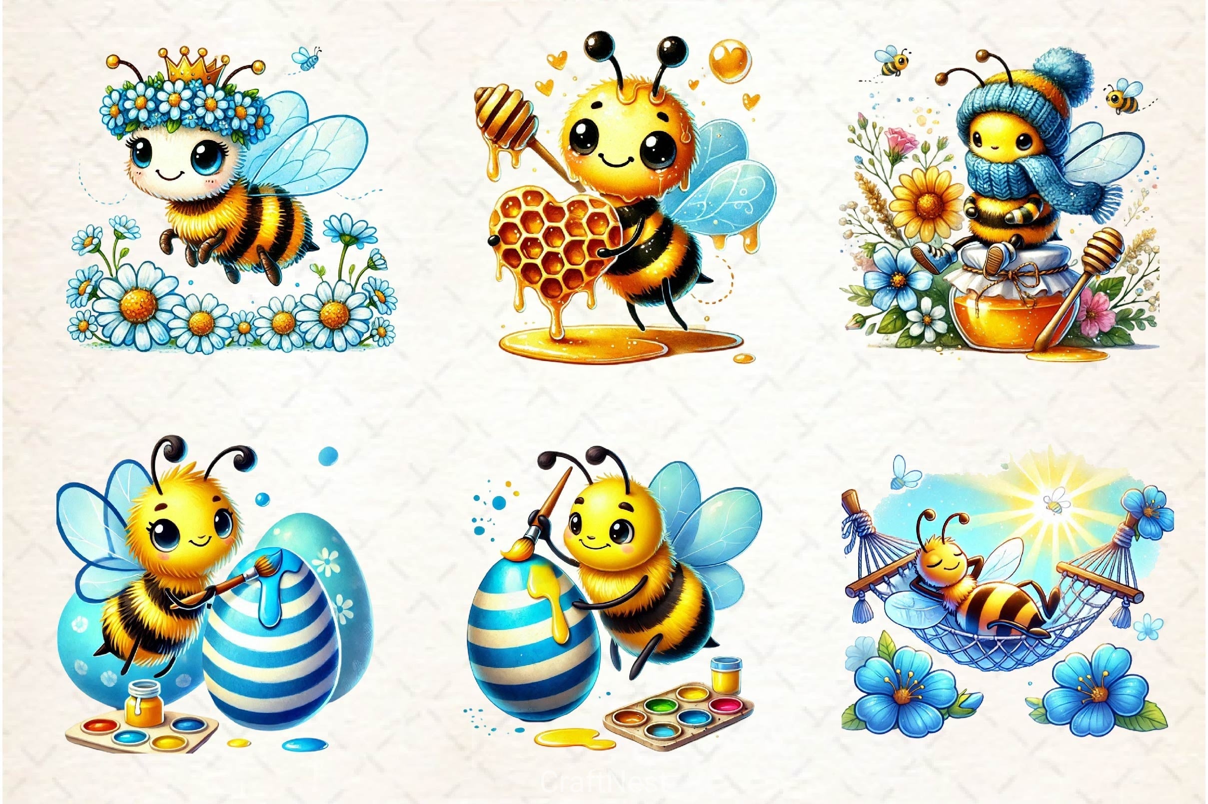 Spring Bees Clipart Bundle 4