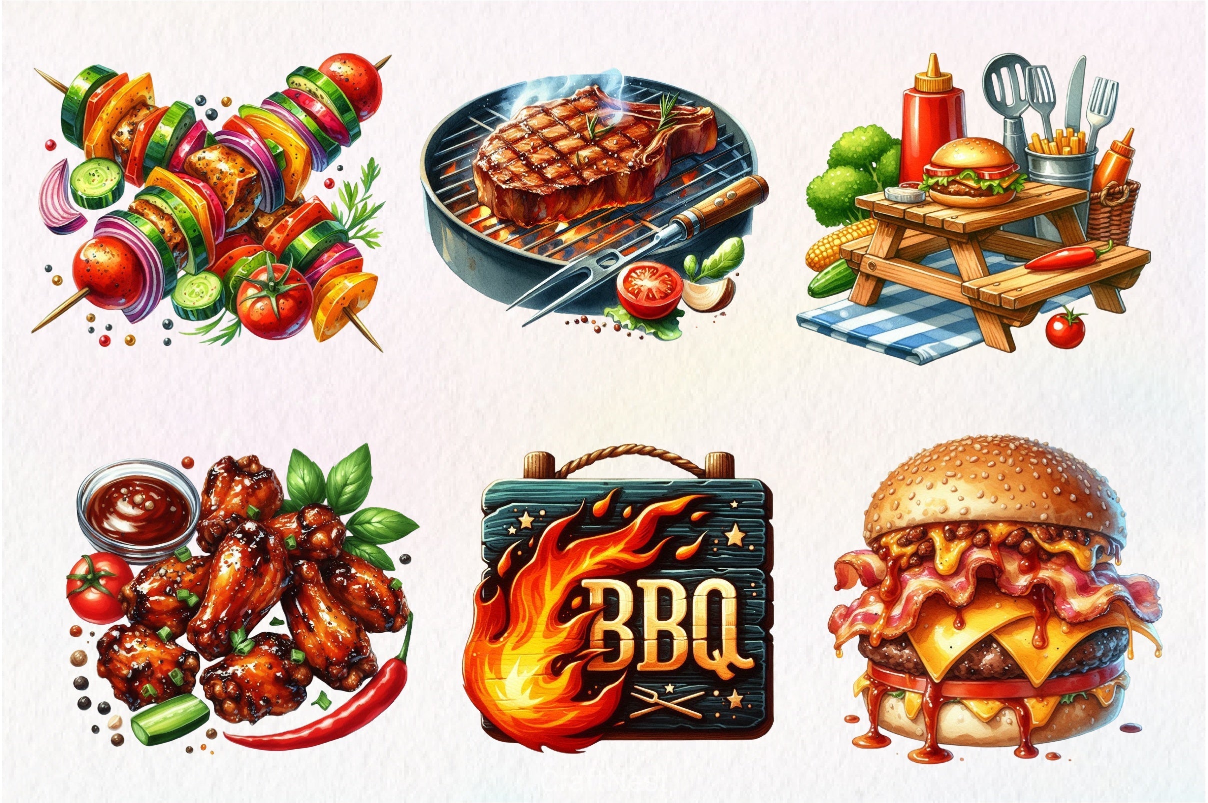 BBQ Barbecue Clipart Bundle