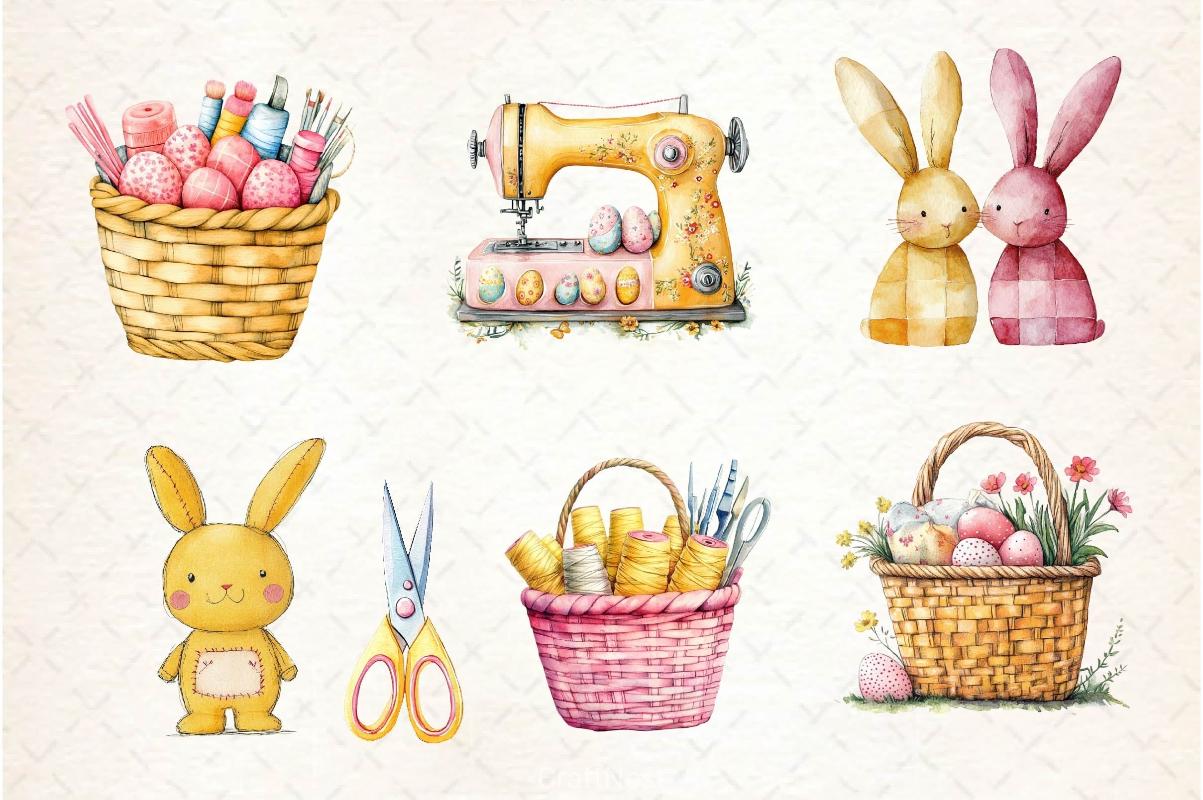Easter Sewing Clipart Bundle 2