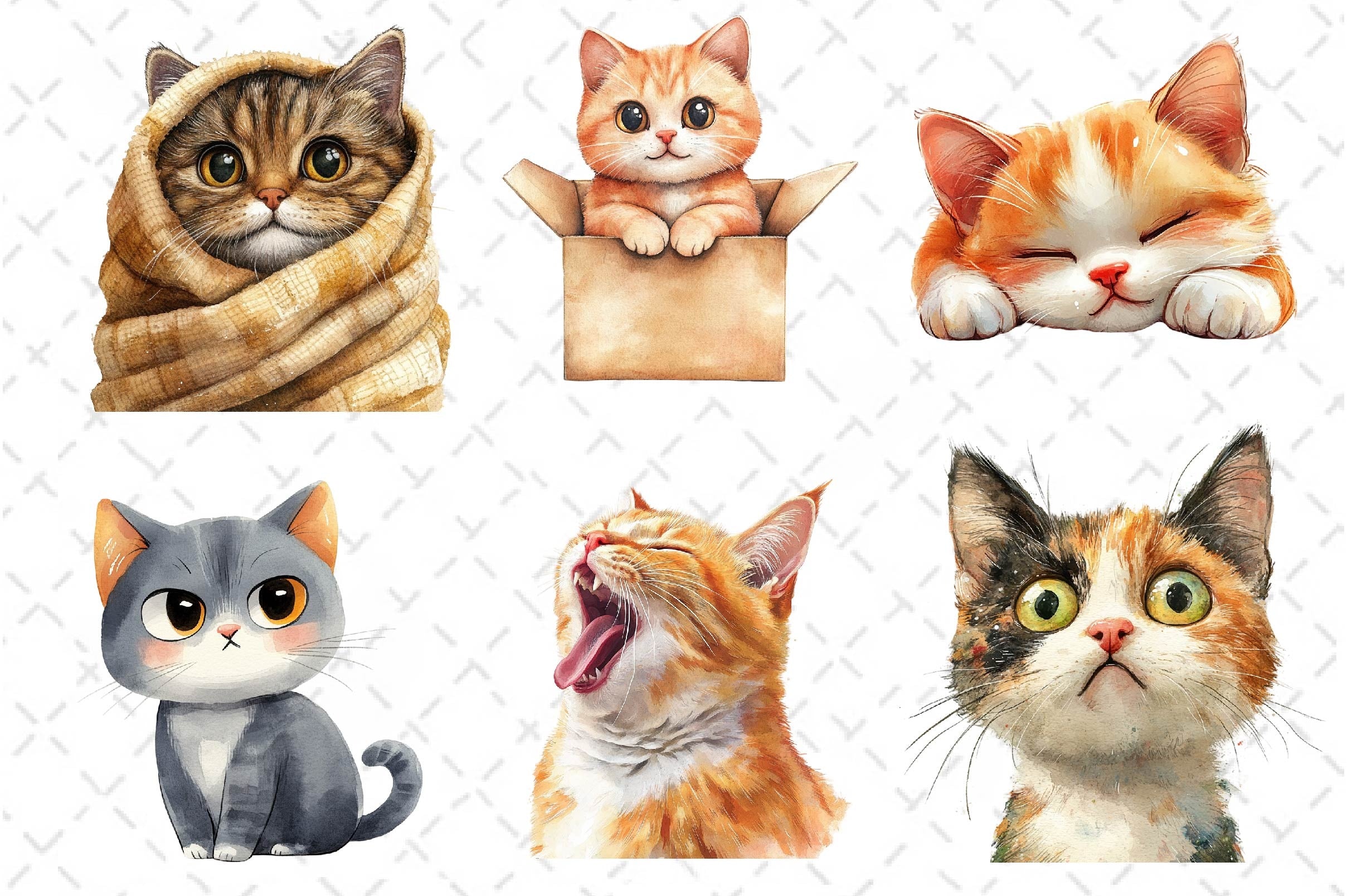 Funny Meme Cats Clipart Bundle