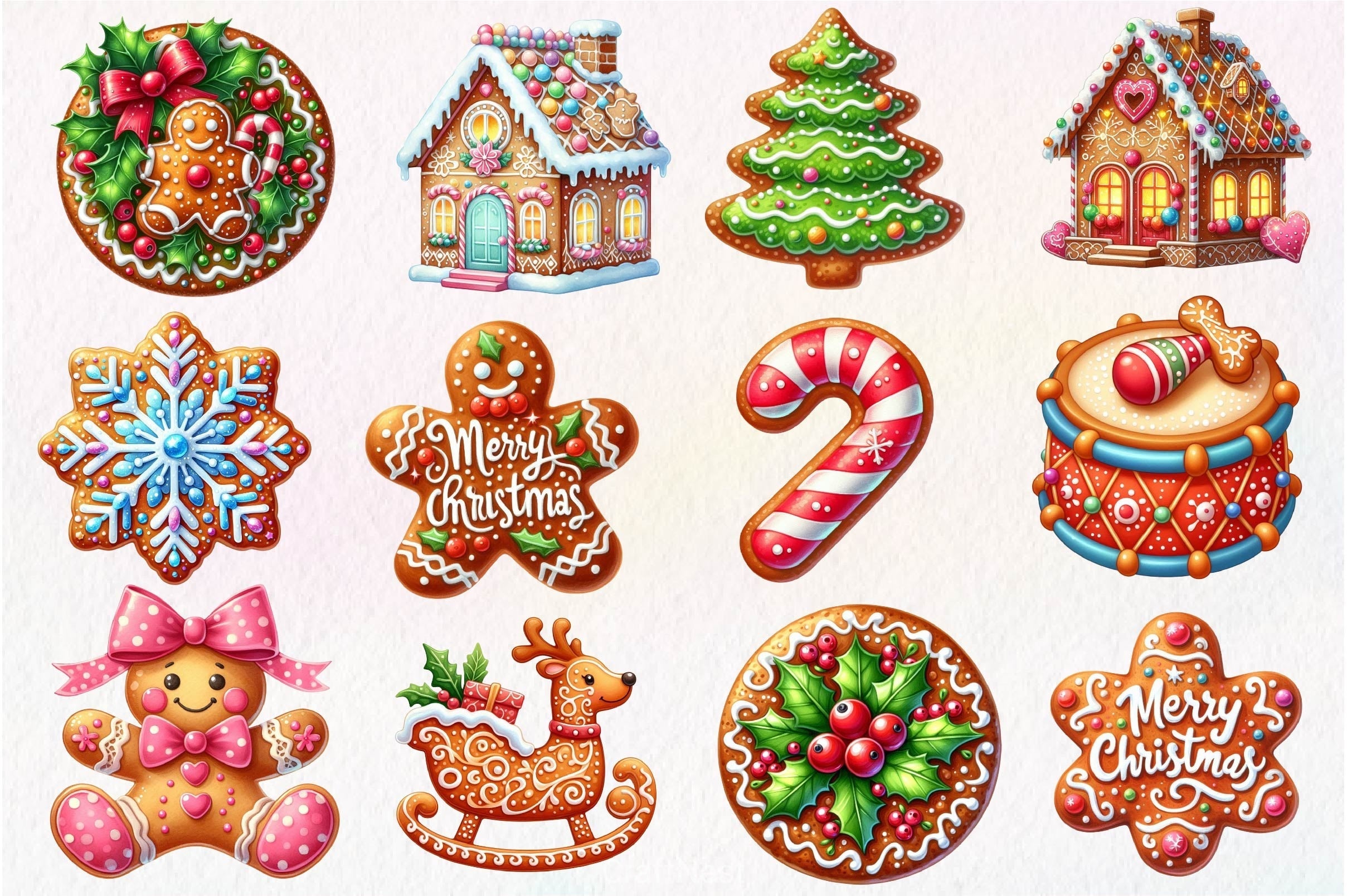 Christmas Gingerbread Clipart Bundle 3