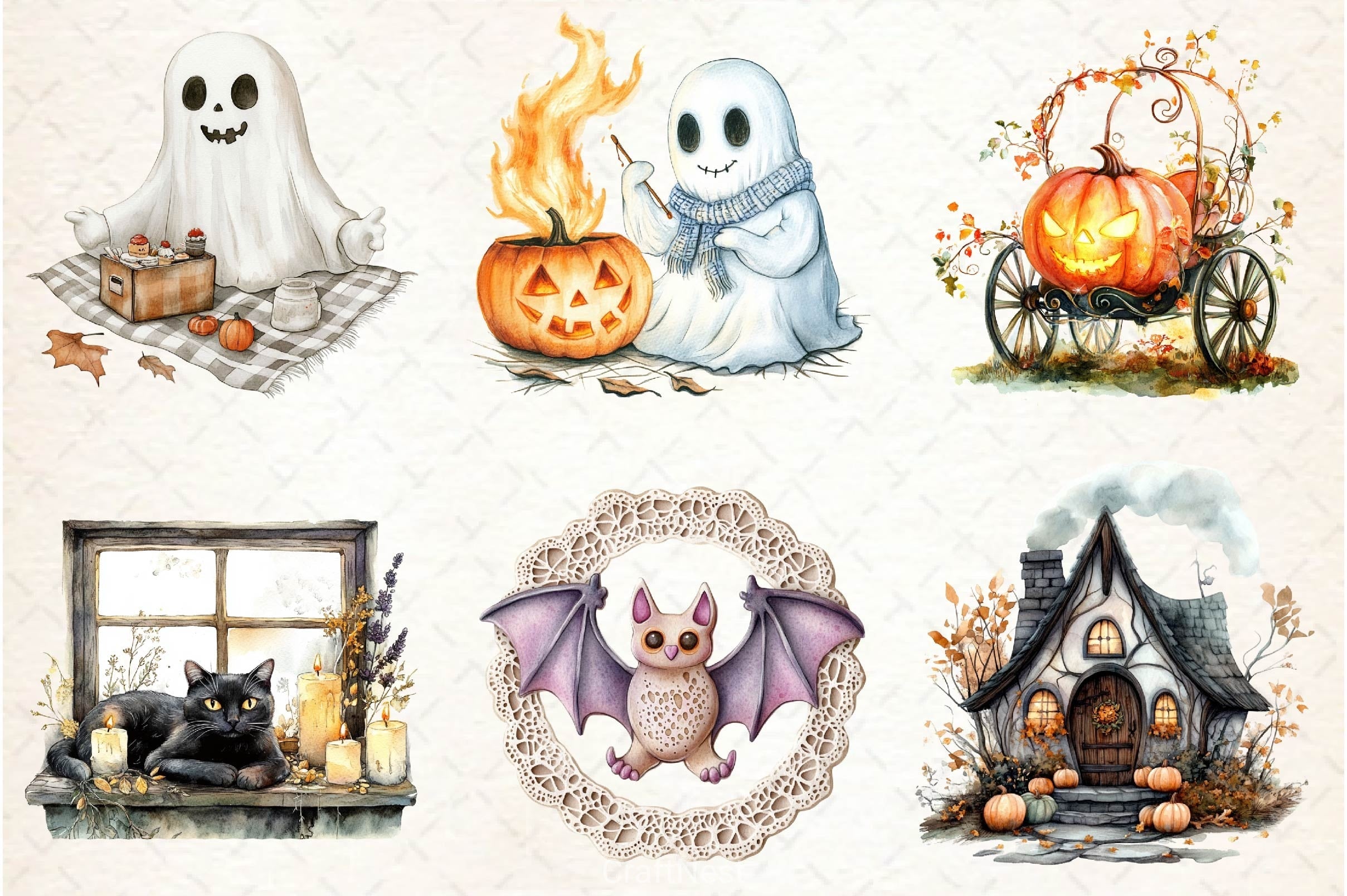 Serene Halloween Day Clipart Bundle
