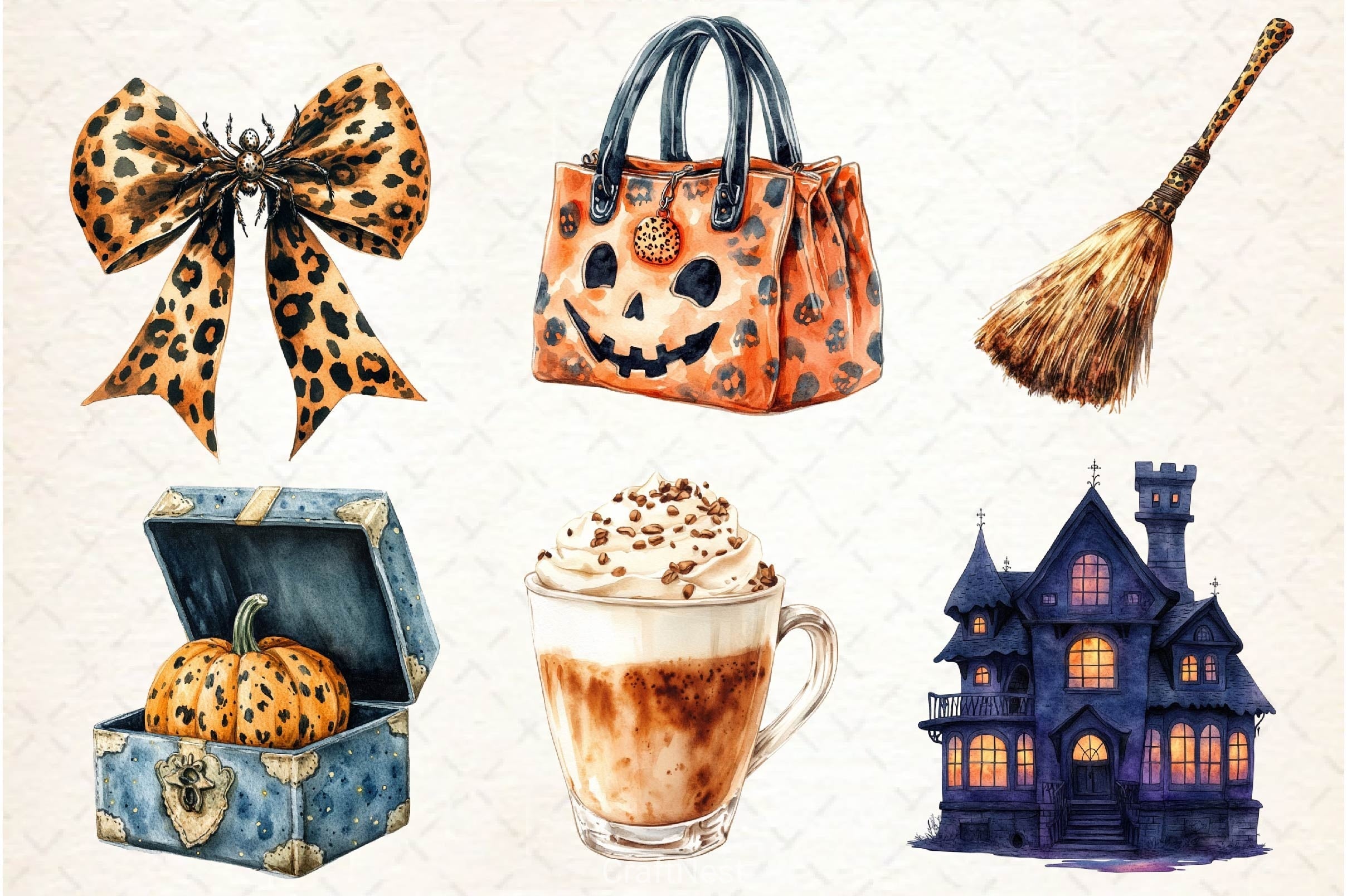 Elegant Halloween Clipart Bundle 2