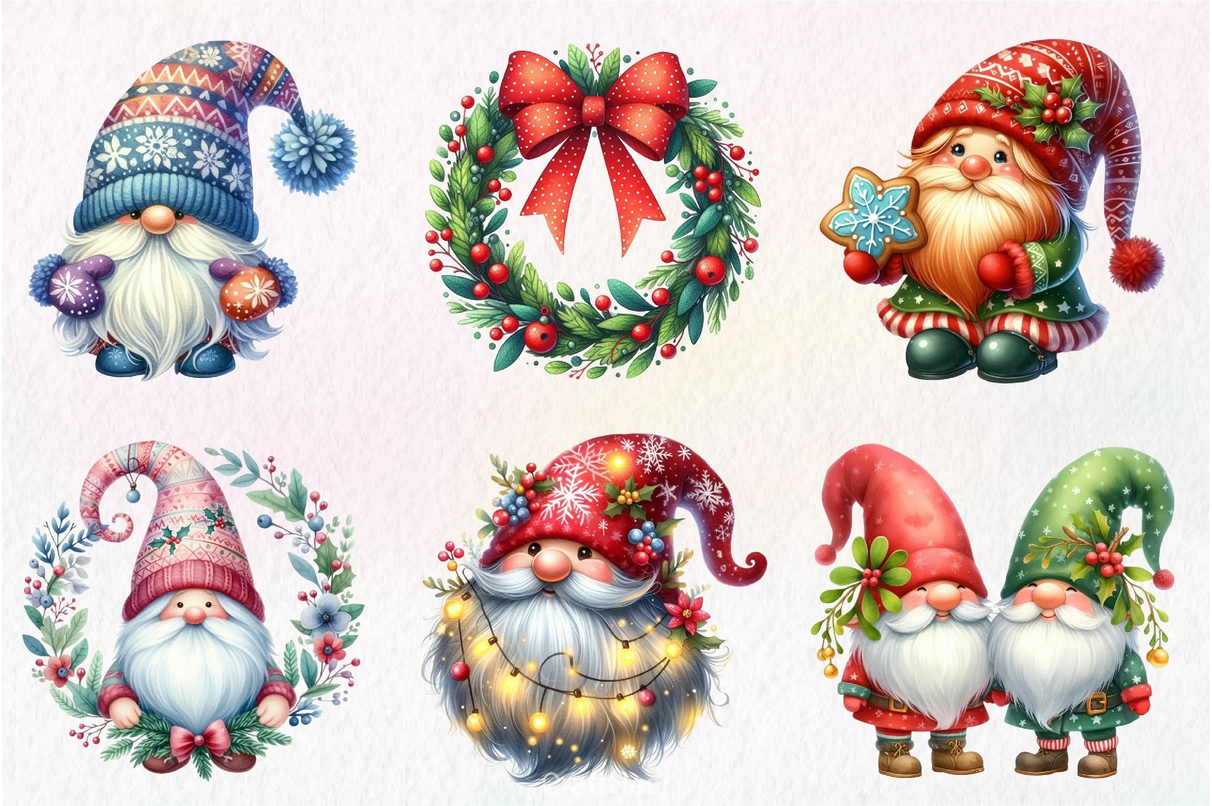 Christmas Gnome Clipart Bundle 7