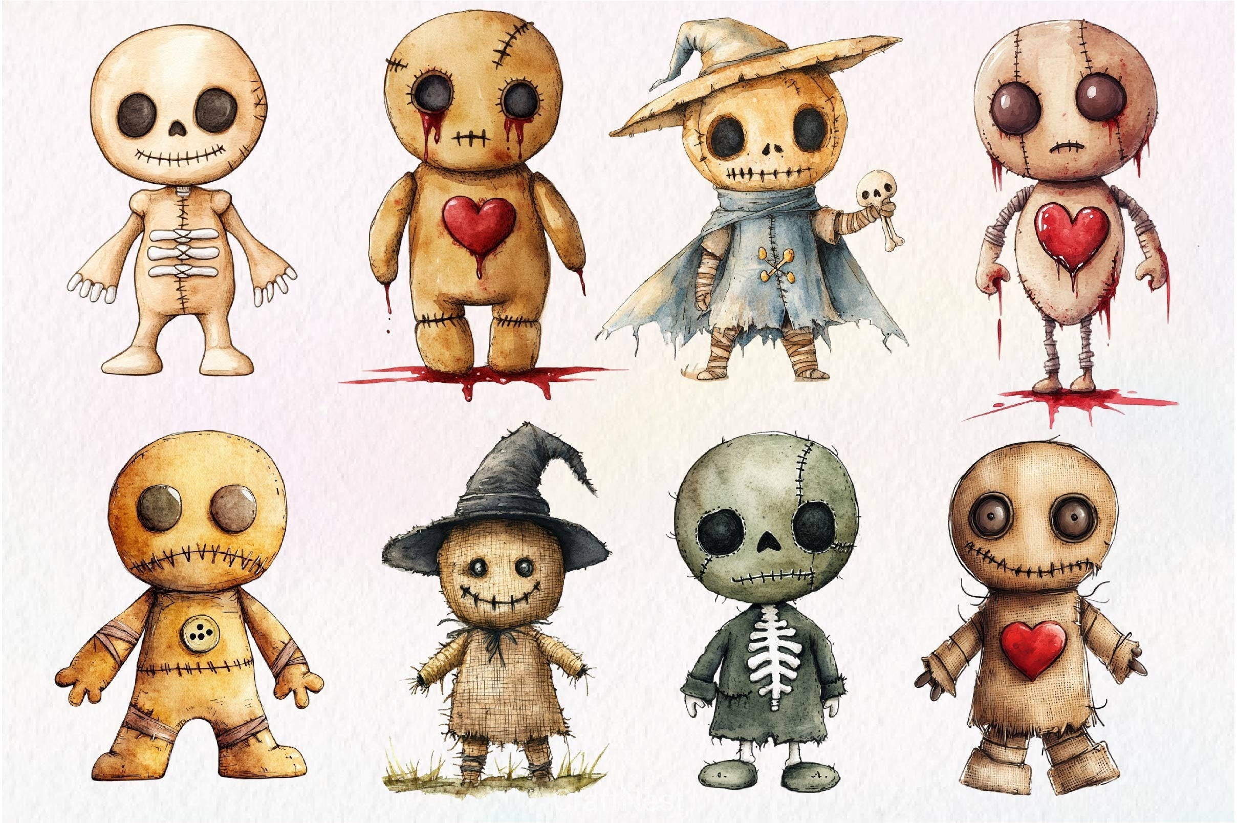 Halloween Voodoo Doll Clipart Bundle 2