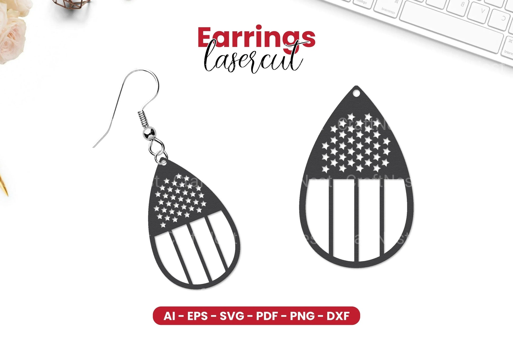 4th of July Earrings Laser Cut SVG Bundle - CraftNest - Digital Crafting and Art